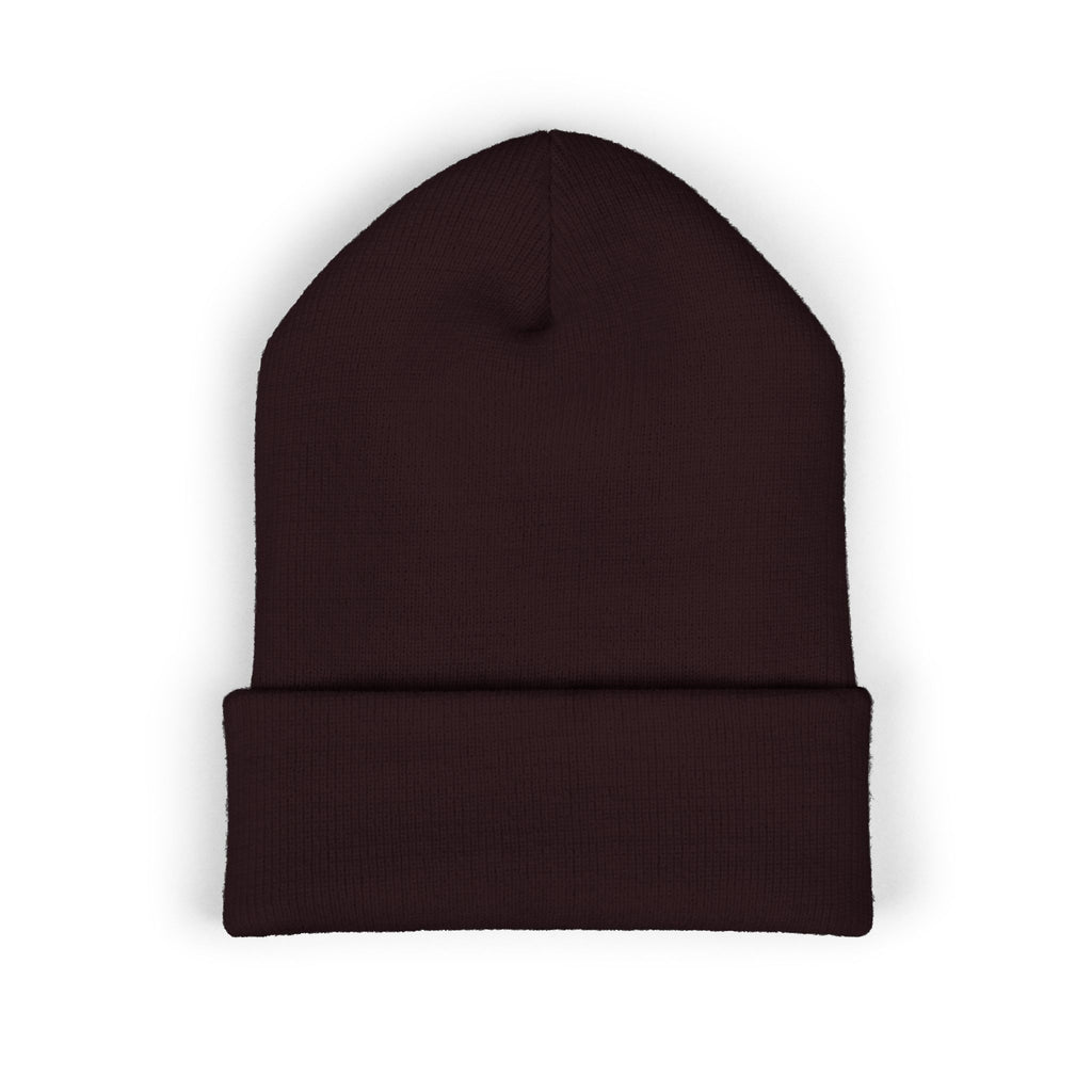 Embroidered Nova Cuffed Beanie — Classic Knit Winter Hat