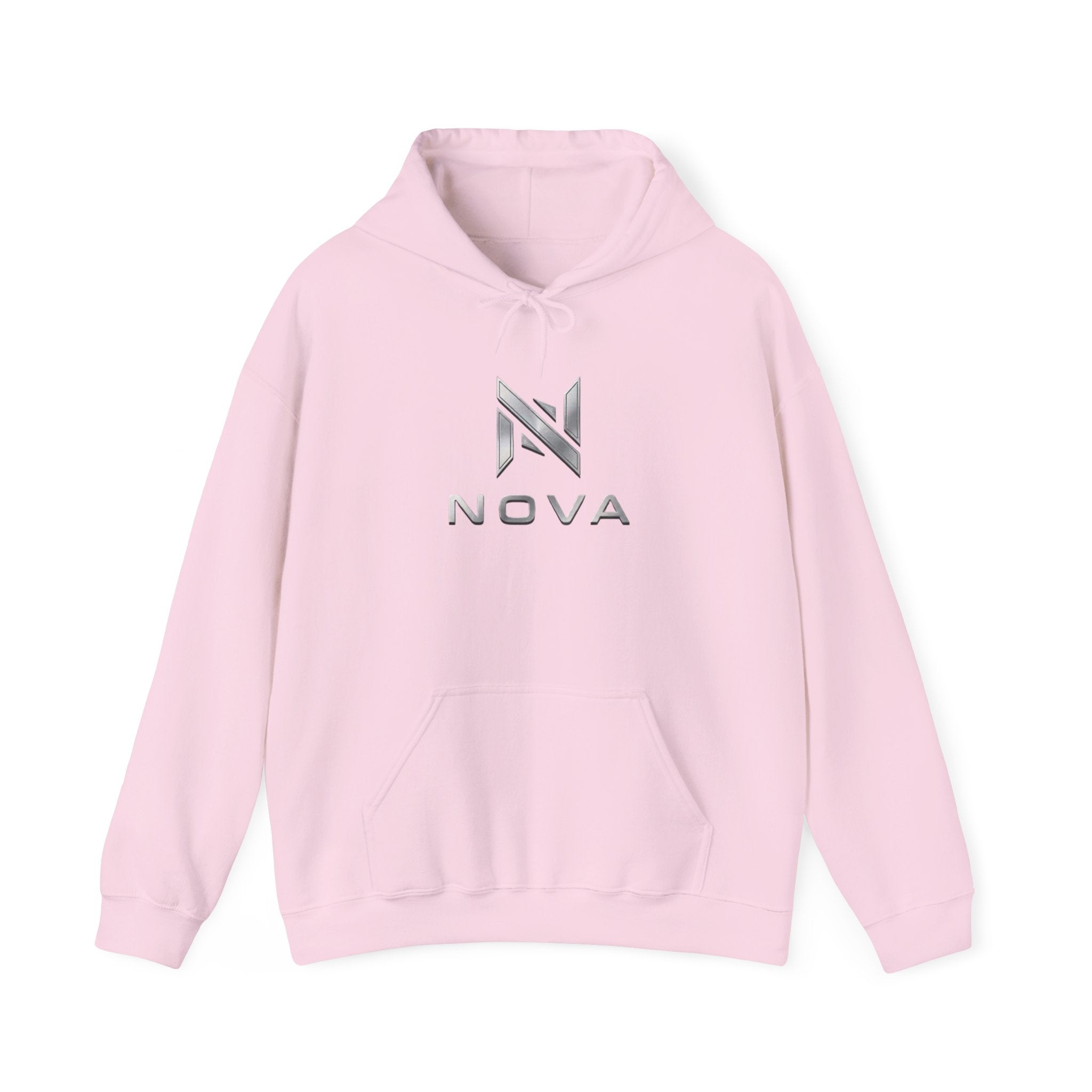 Nova  Hoodie — Geometric Metallic Emblem Pullover