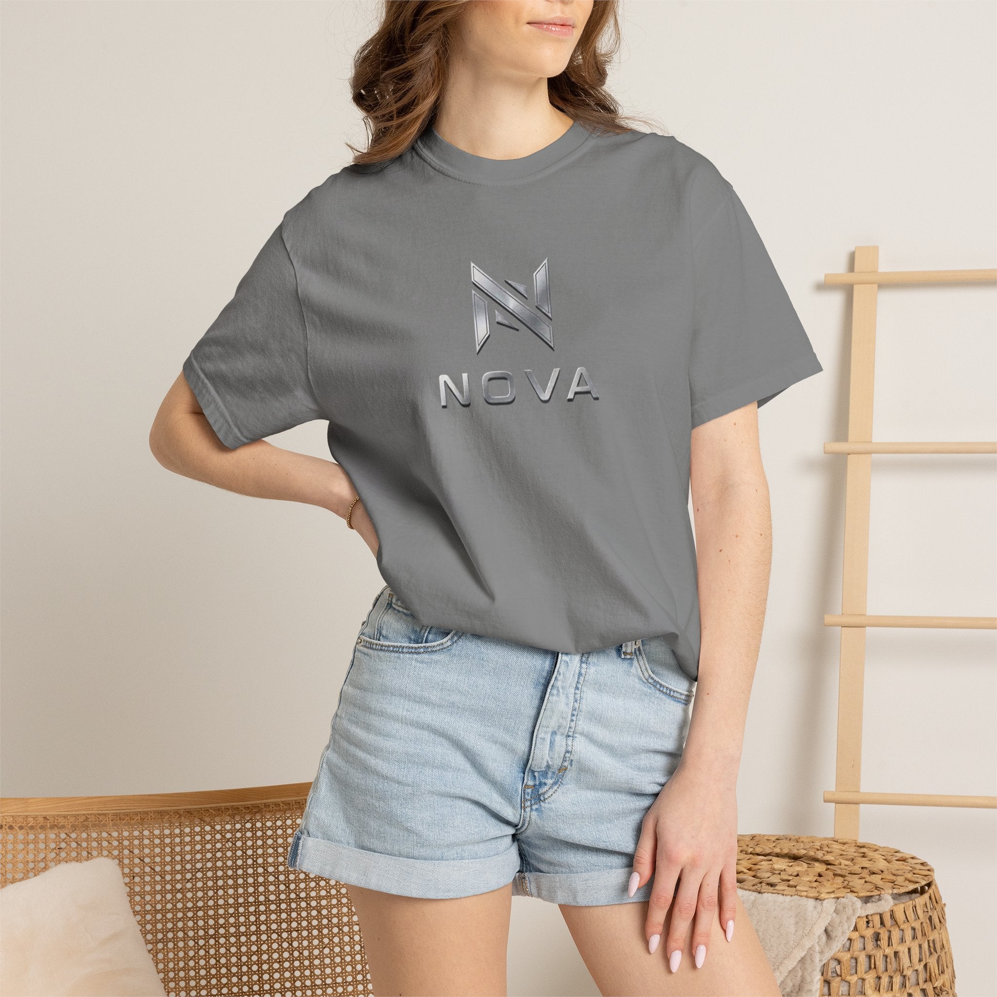 Nova  T-Shirt — Metallic Geometric Back Graphic Tee