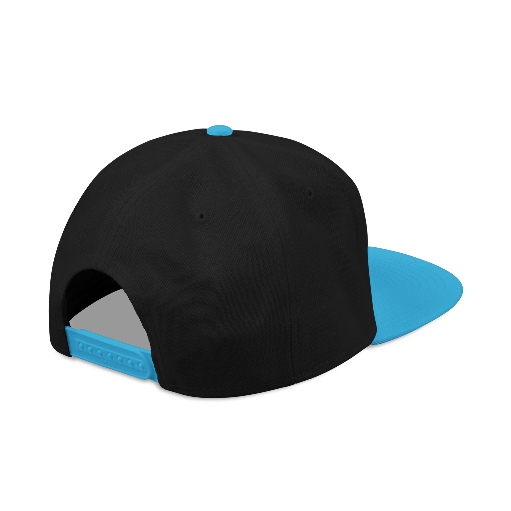 Embroidered Nova Snapback Hat – Black/Charcoal Flat Brim Cap