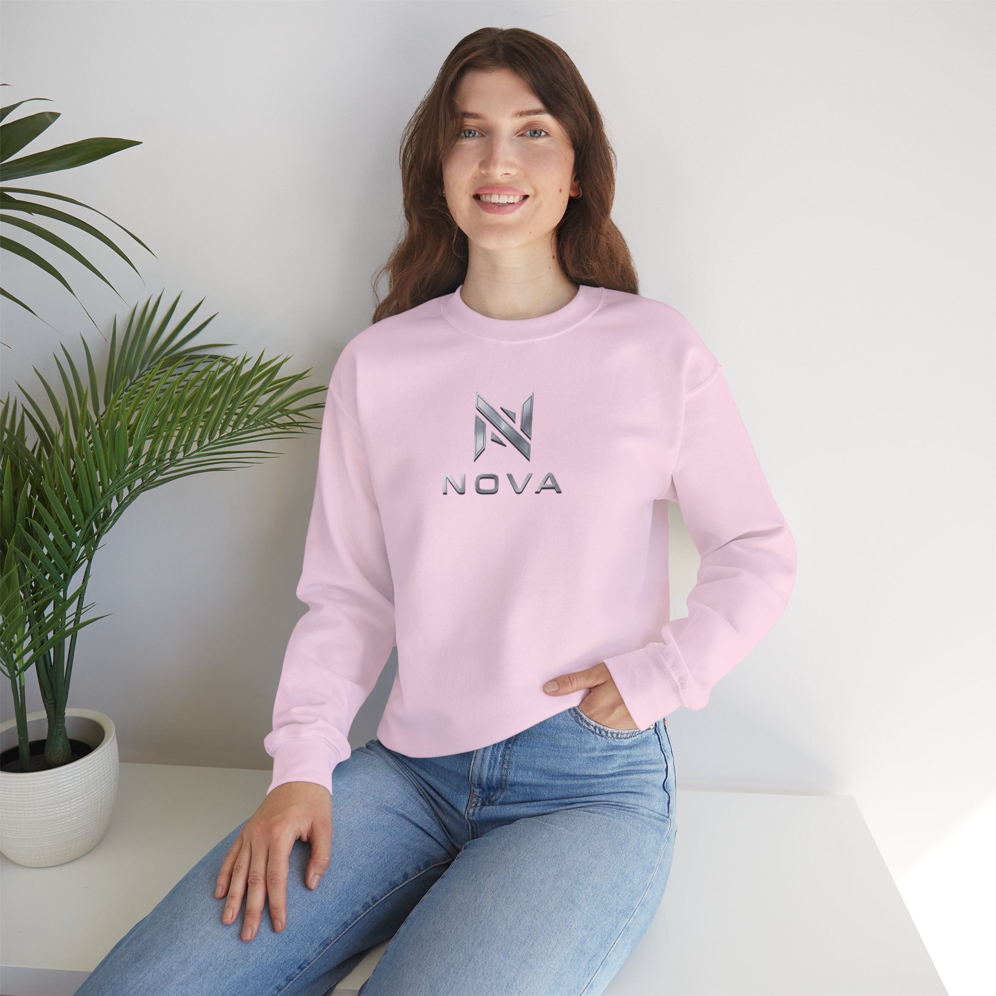 Nova  Crewneck Sweatshirt — Metallic Monogram Graphic