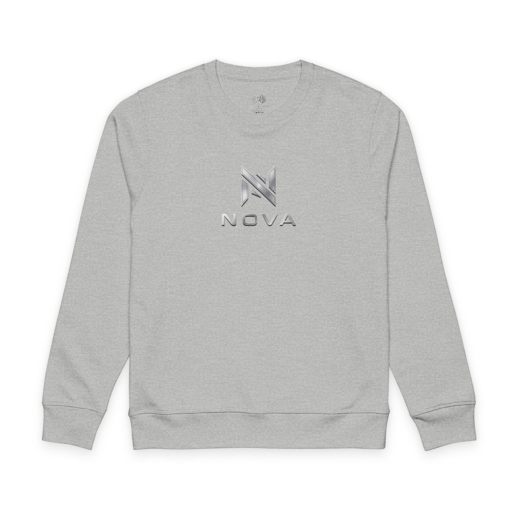 Nova Sweatshirt — Minimal Front, Geometric Star Back Organic Crewneck