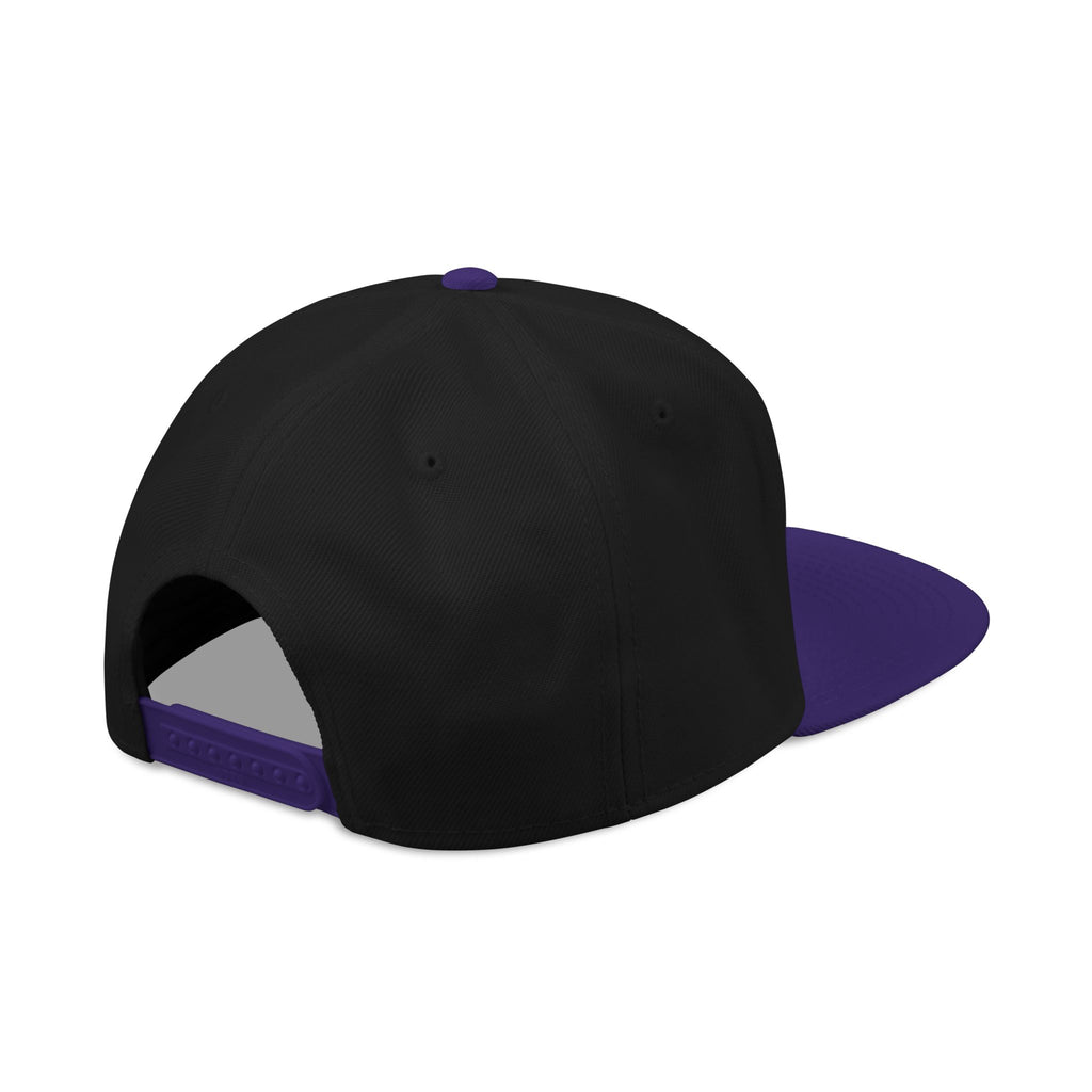 Embroidered Nova Snapback Hat – Black/Charcoal Flat Brim Cap