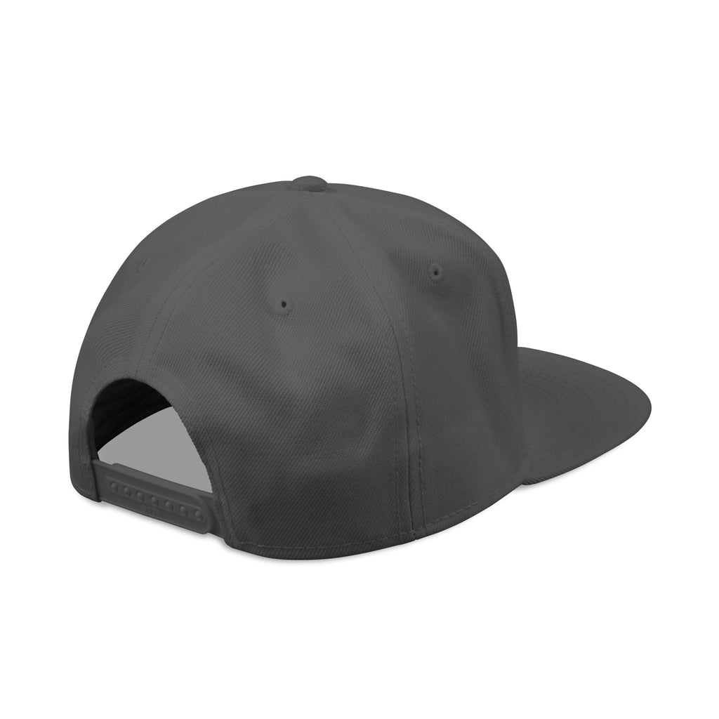 Embroidered Nova Snapback Hat – Black/Charcoal Flat Brim Cap