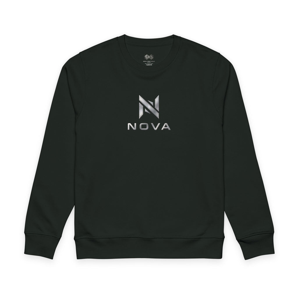Nova Sweatshirt — Minimal Front, Geometric Star Back Organic Crewneck