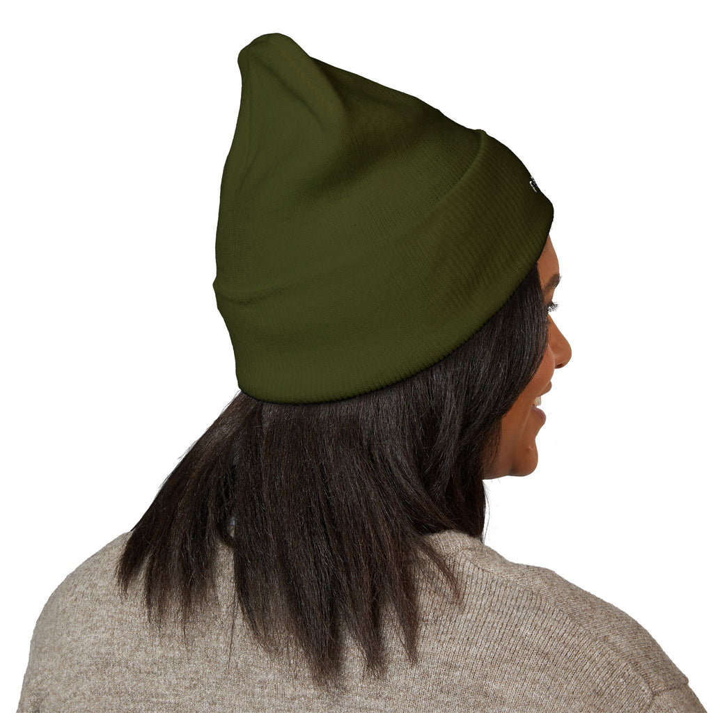 Embroidered Nova Cuffed Beanie — Classic Knit Winter Hat