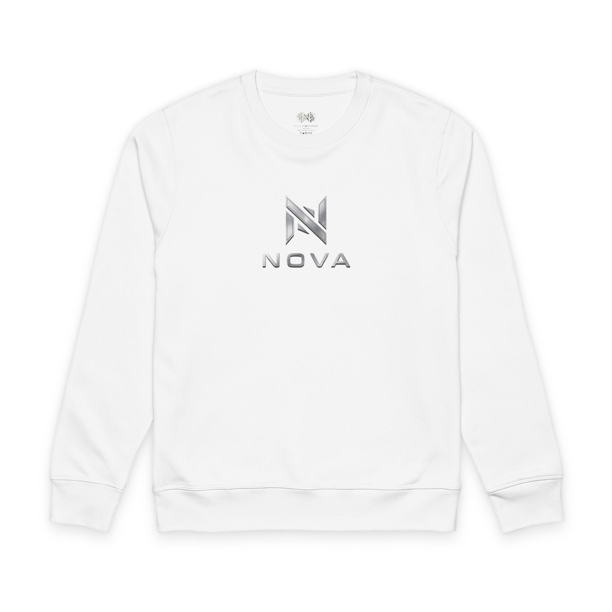 Nova Sweatshirt — Minimal Front, Geometric Star Back Organic Crewneck