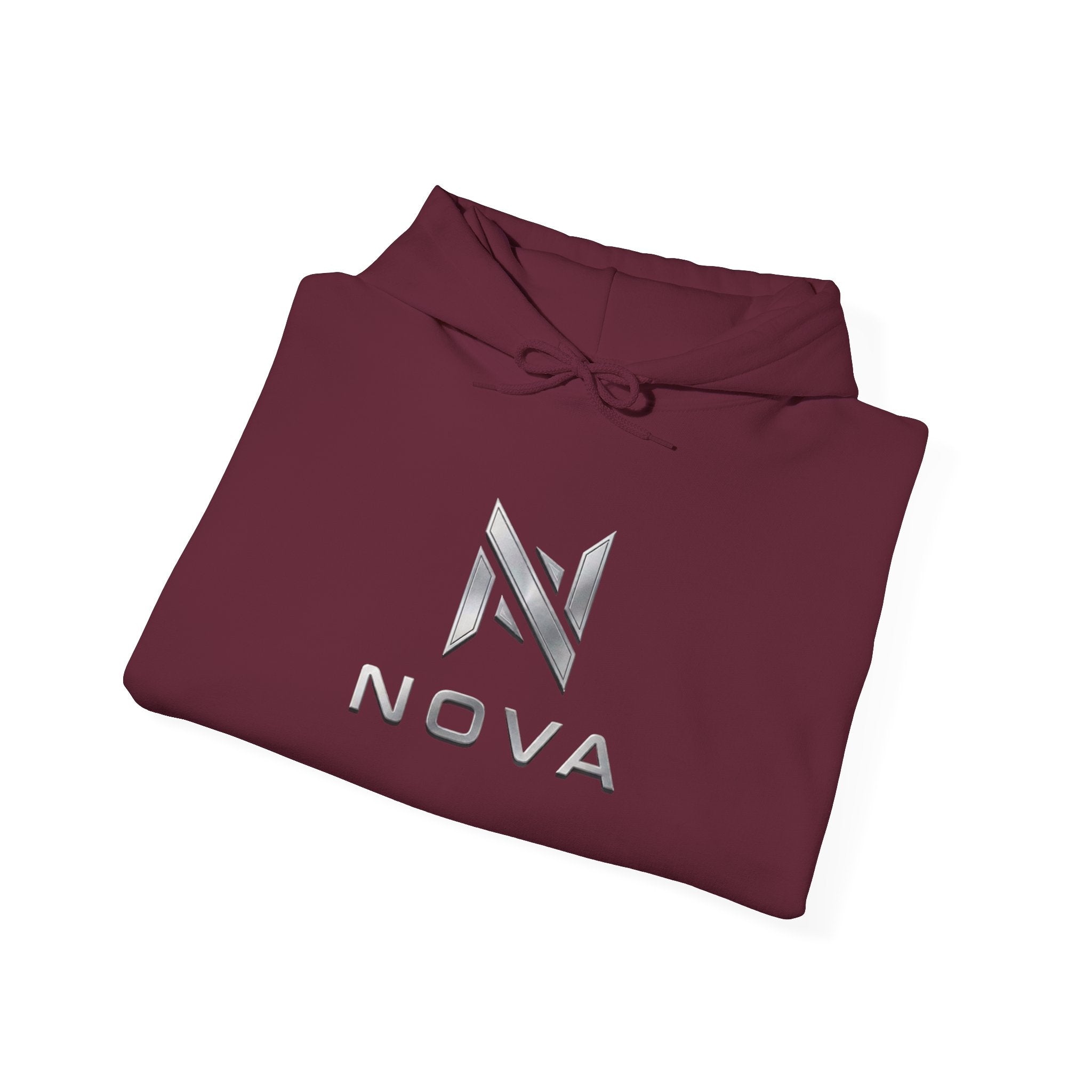 Nova  Hoodie — Geometric Metallic Emblem Pullover