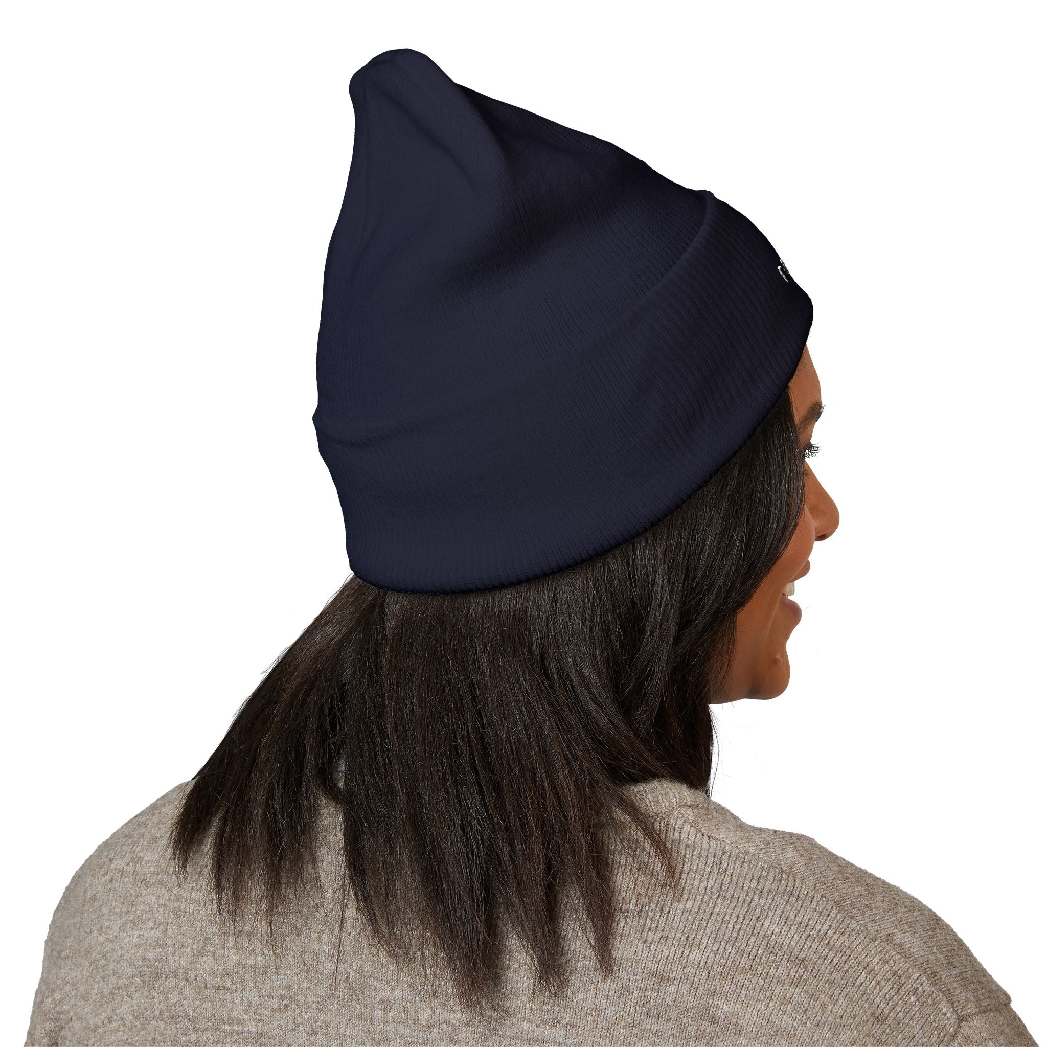 Embroidered Nova Cuffed Beanie — Classic Knit Winter Hat