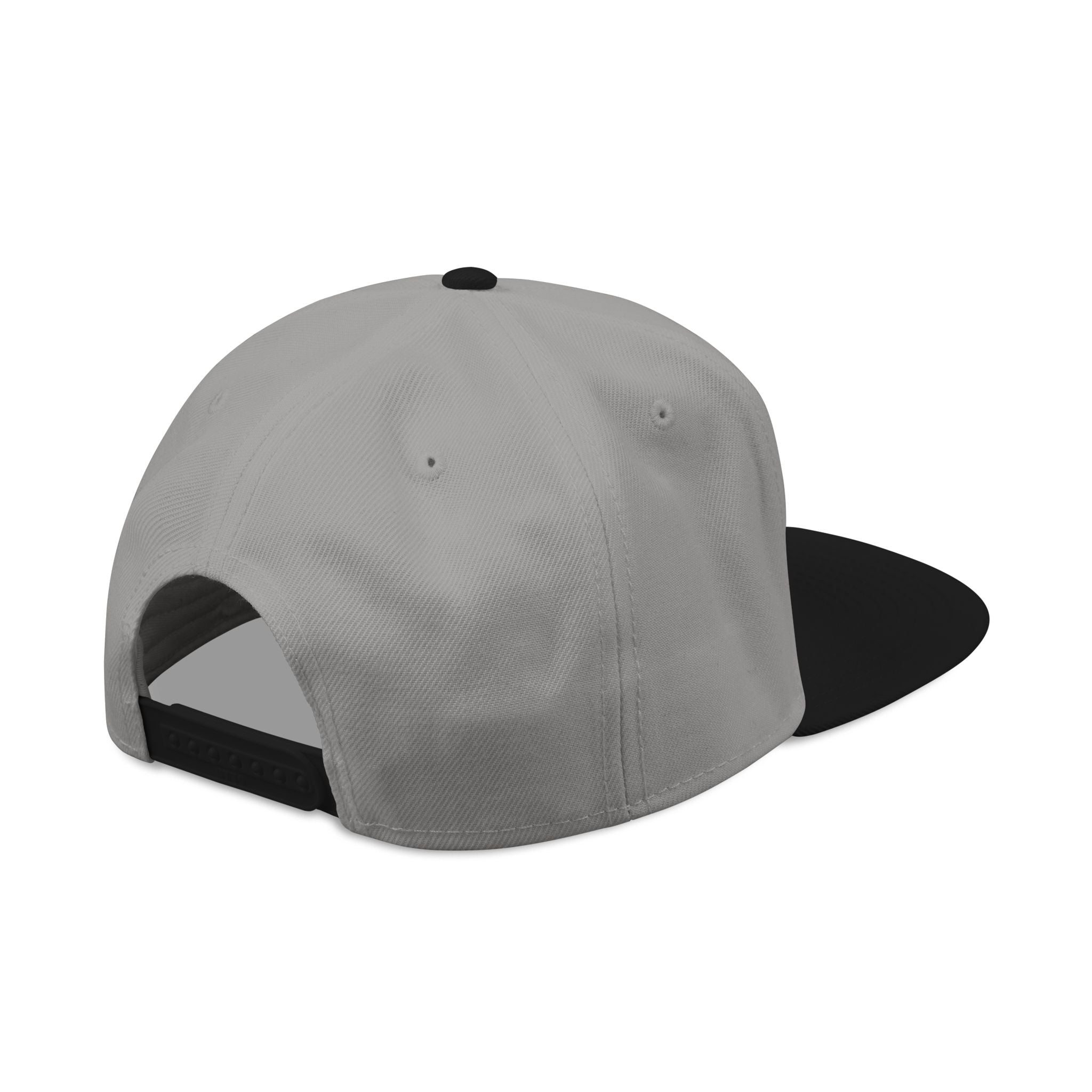 Embroidered Nova Snapback Hat – Black/Charcoal Flat Brim Cap