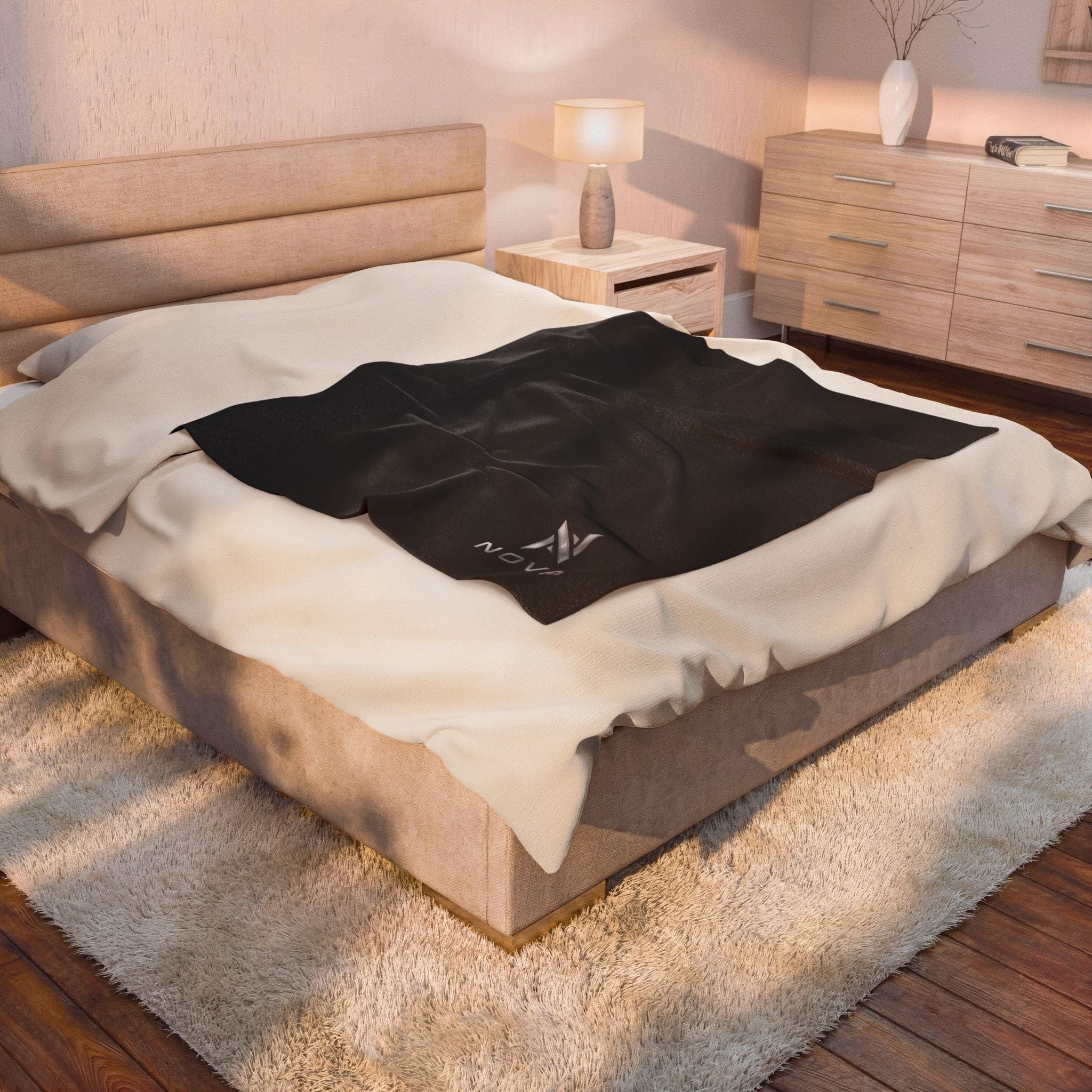 Plush Blanket — Minimal Nova Logo Velveteen Throw