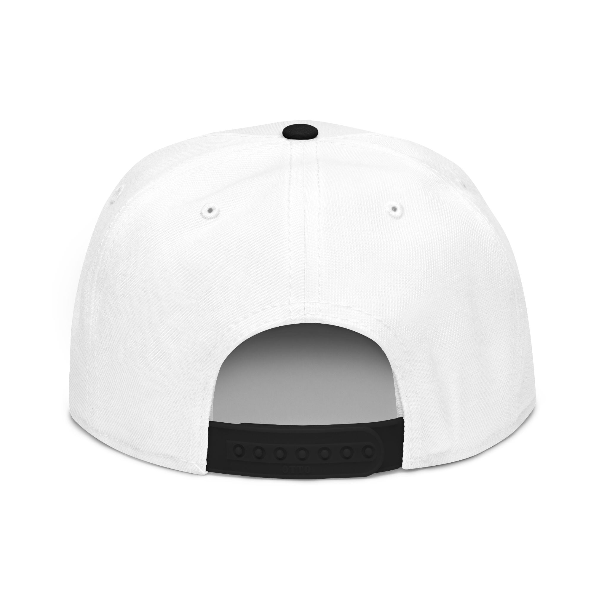 Embroidered Nova Snapback Hat – Black/Charcoal Flat Brim Cap