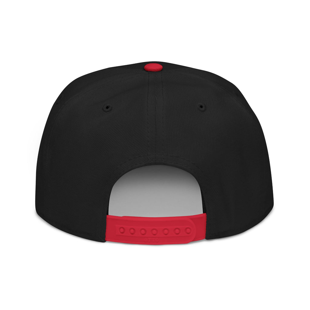 Embroidered Nova Snapback Hat – Black/Charcoal Flat Brim Cap