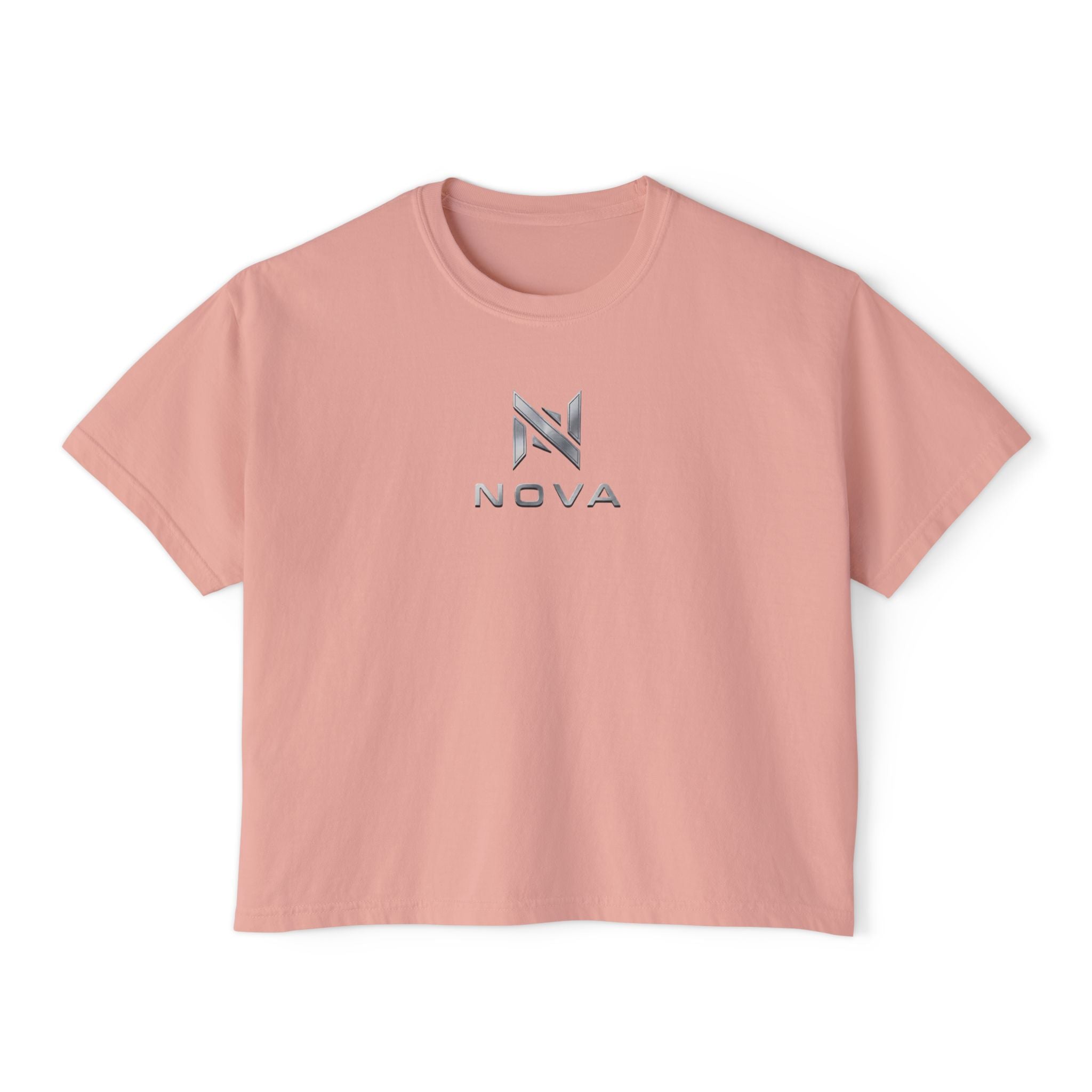 Nova Logo Women's Boxy Tee - Minimalist Graphic Crop T-Shirt