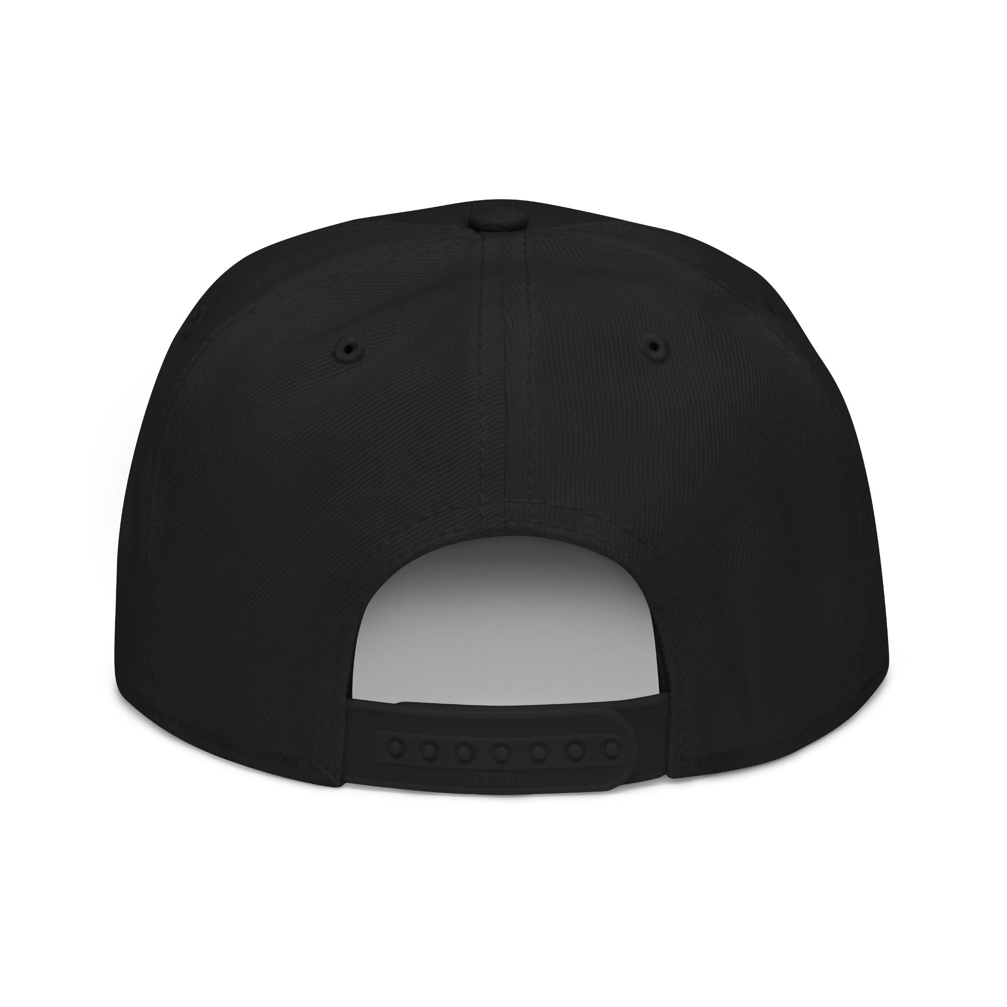 Embroidered Nova Snapback Hat – Black/Charcoal Flat Brim Cap