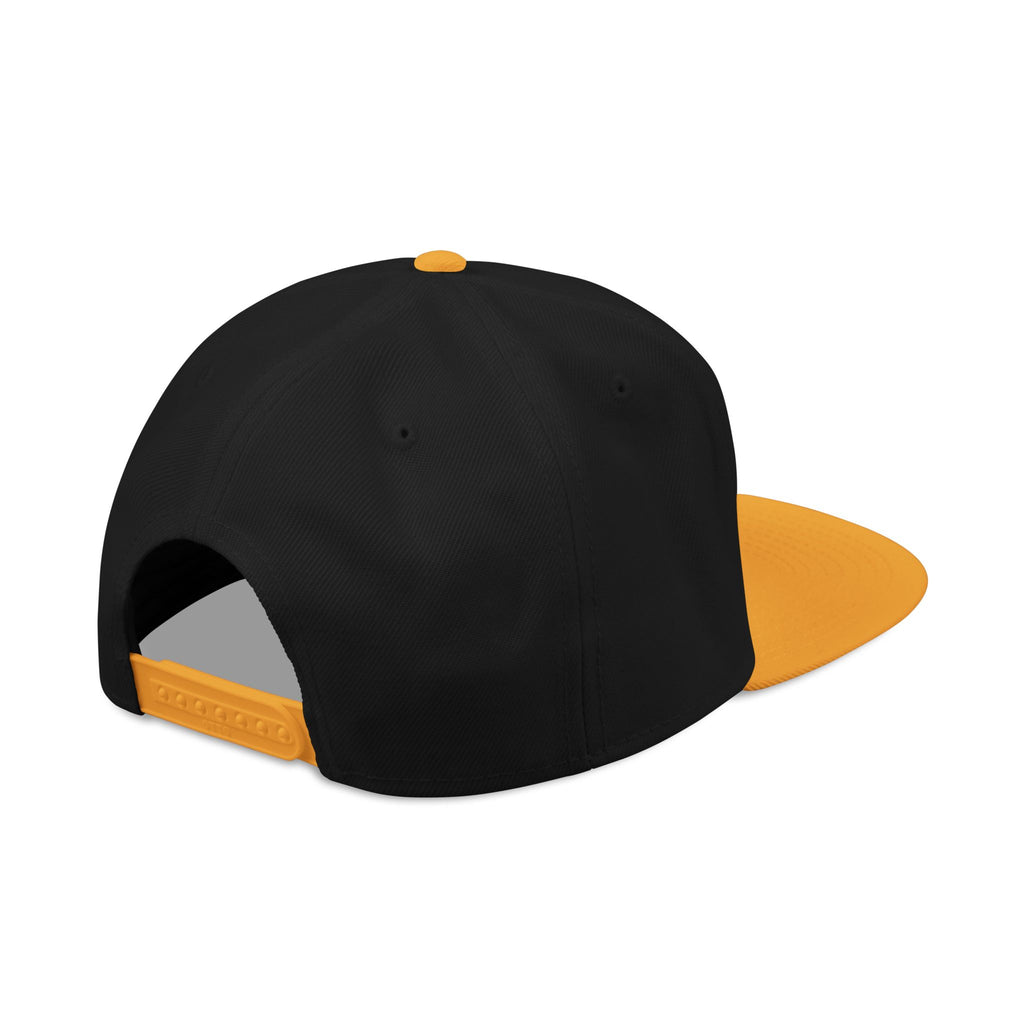 Embroidered Nova Snapback Hat – Black/Charcoal Flat Brim Cap