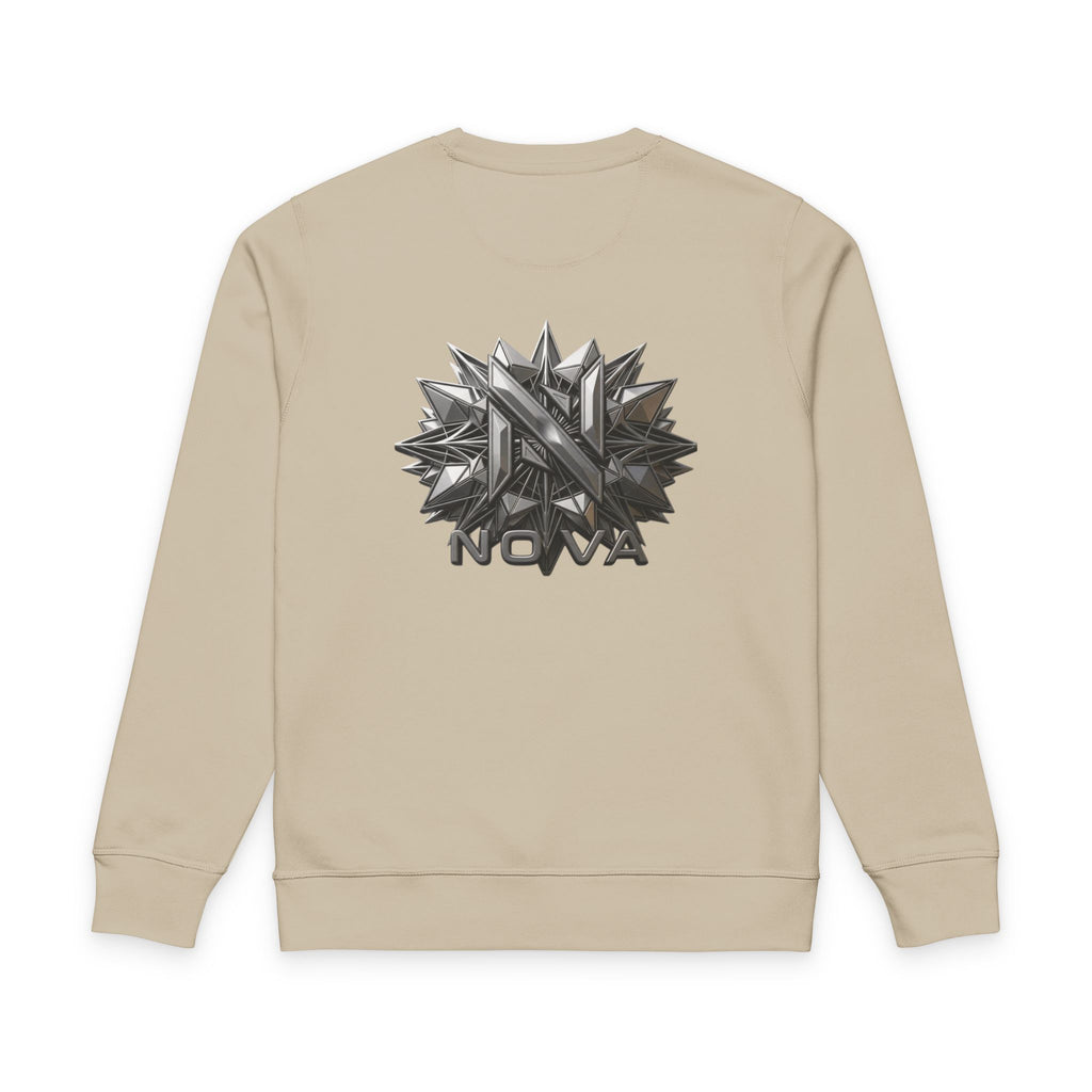 Nova Sweatshirt — Minimal Front, Geometric Star Back Organic Crewneck
