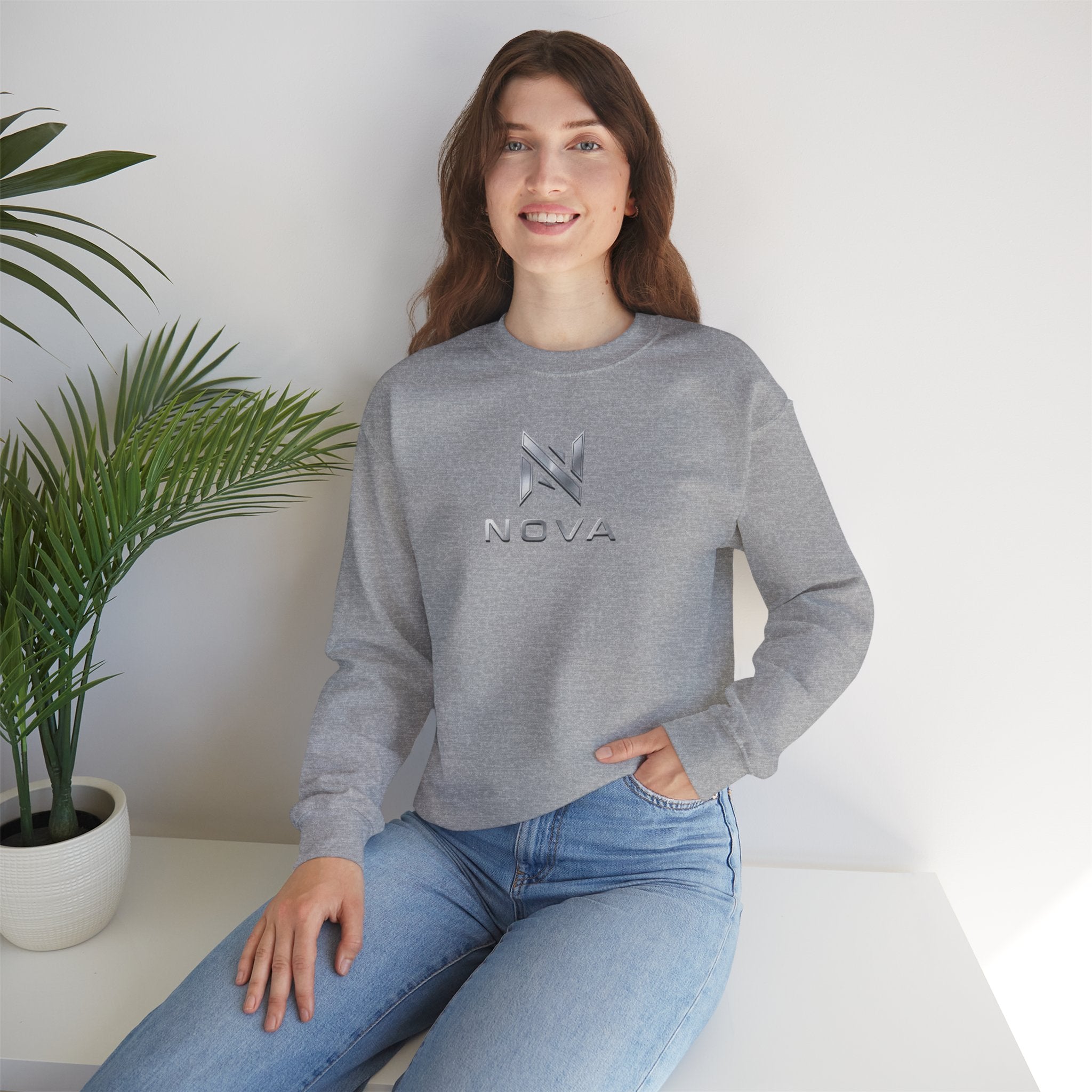 Nova  Crewneck Sweatshirt — Metallic Monogram Graphic