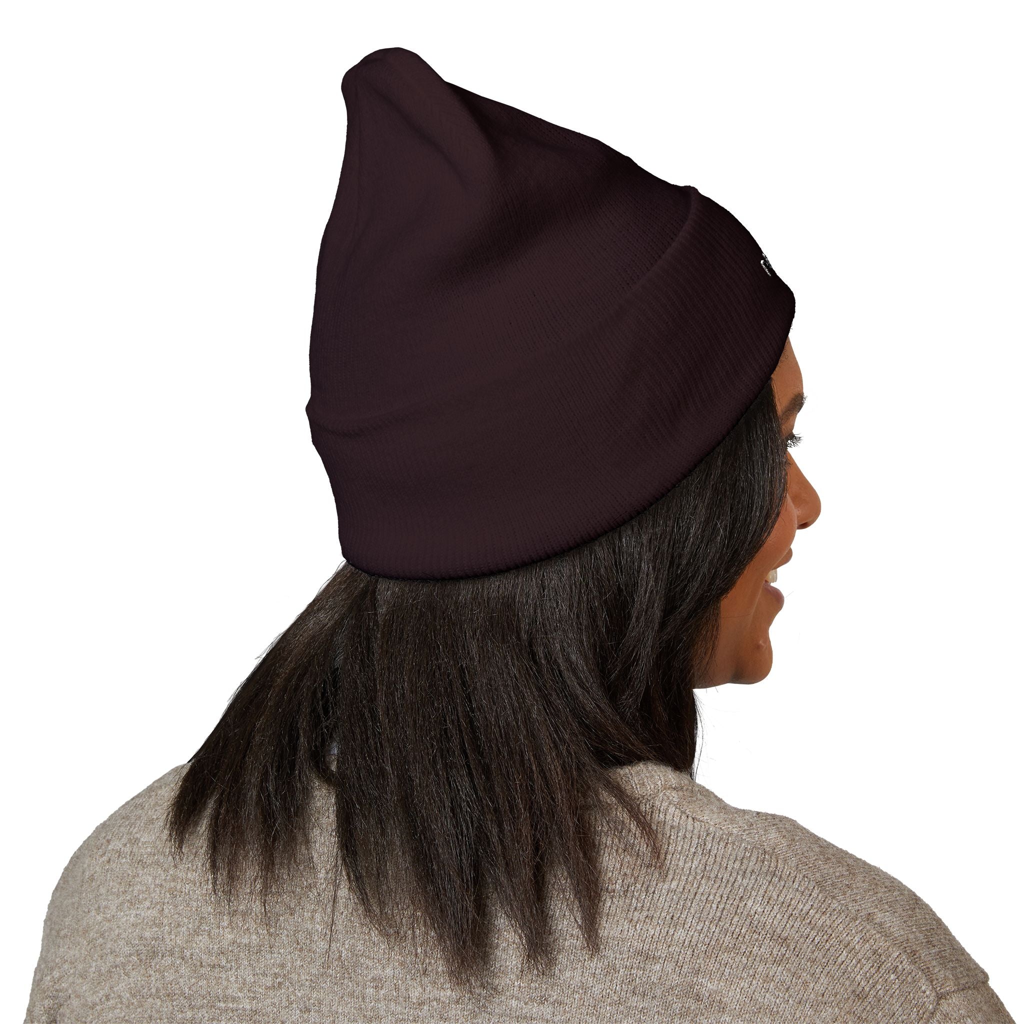 Embroidered Nova Cuffed Beanie — Classic Knit Winter Hat