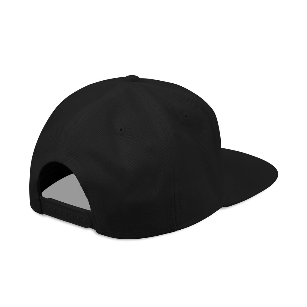 Embroidered Nova Snapback Hat – Black/Charcoal Flat Brim Cap