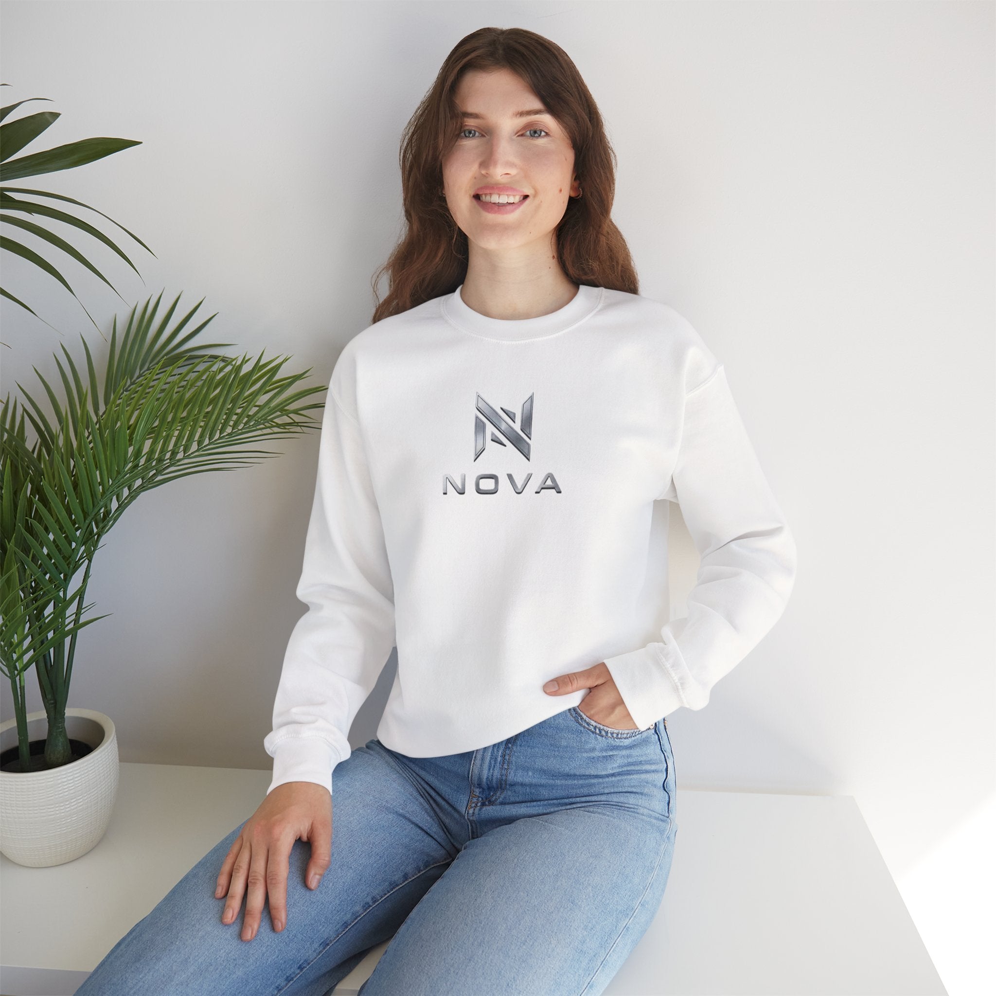 Nova  Crewneck Sweatshirt — Metallic Monogram Graphic