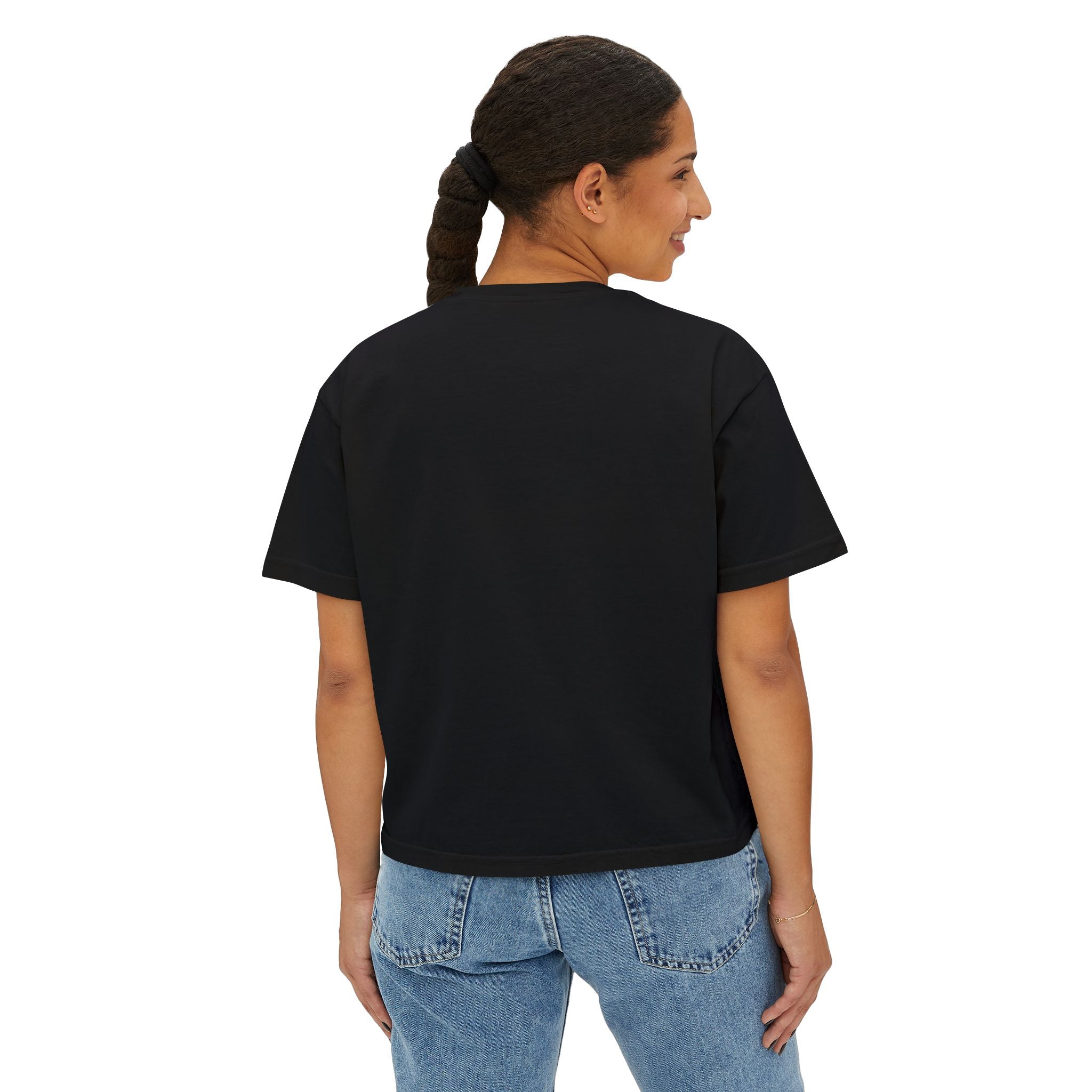 Nova Logo Women's Boxy Tee - Minimalist Graphic Crop T-Shirt