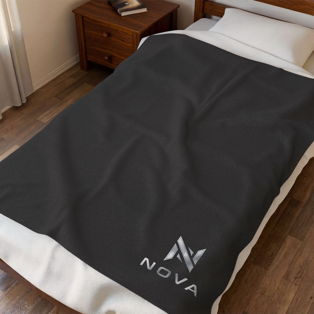 Plush Blanket — Minimal Nova Logo Velveteen Throw