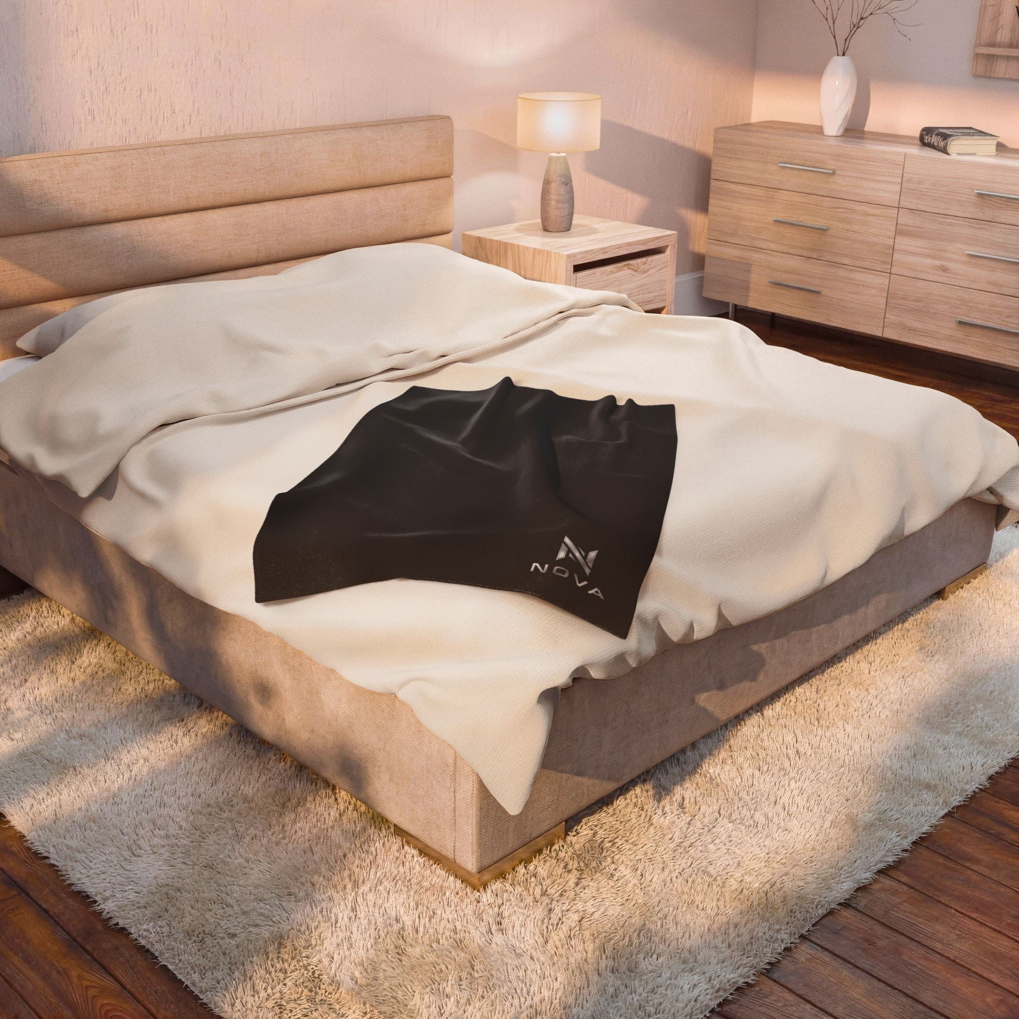 Plush Blanket — Minimal Nova Logo Velveteen Throw