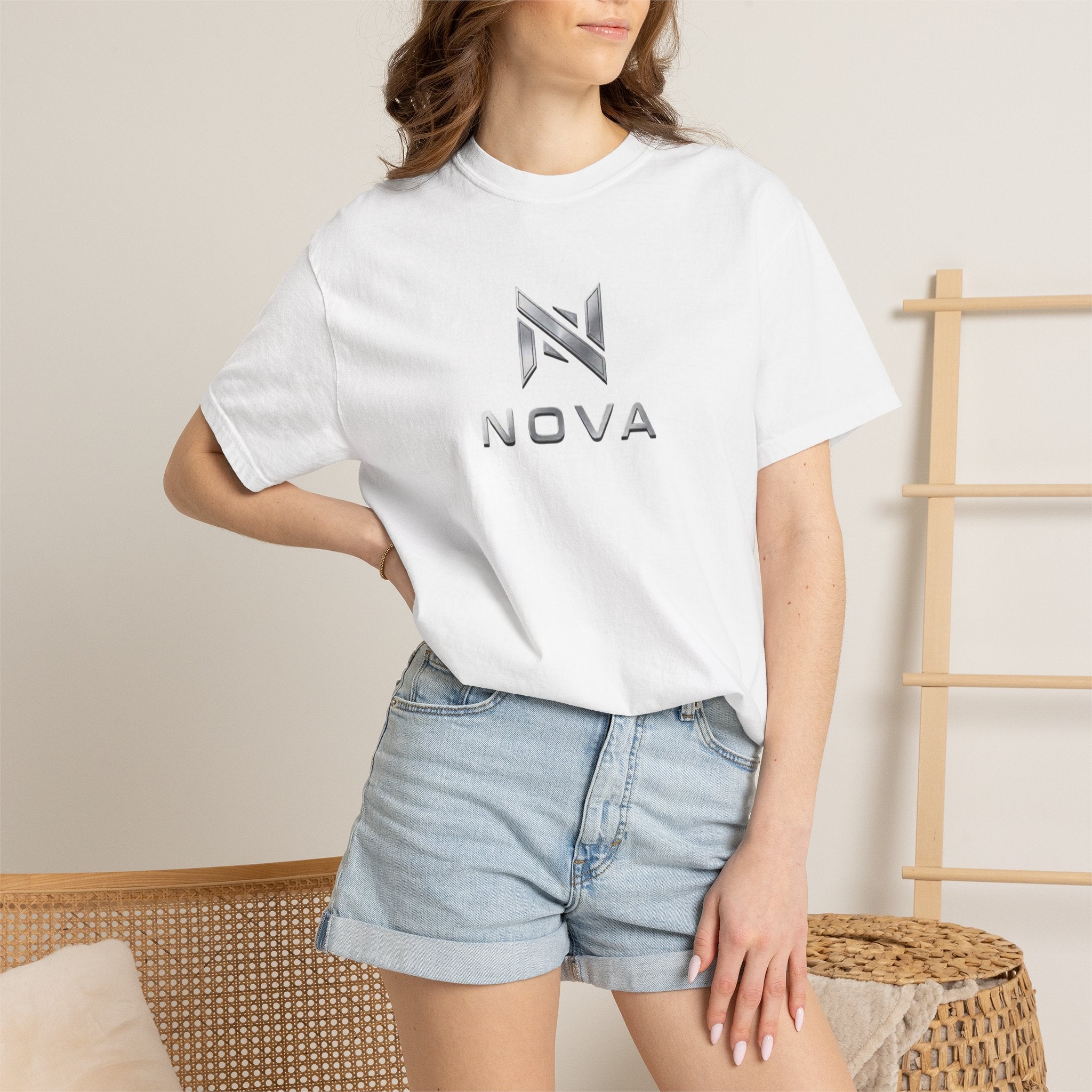 Nova  T-Shirt — Metallic Geometric Back Graphic Tee