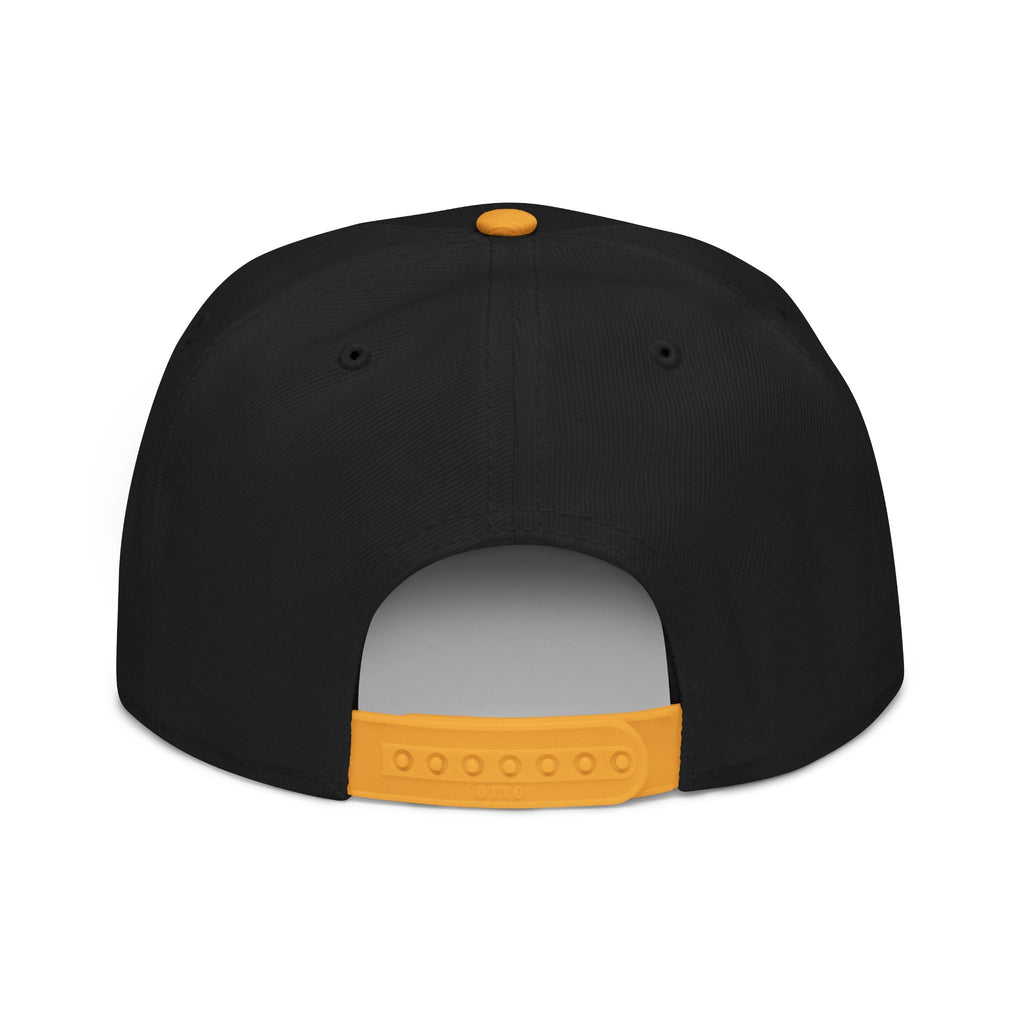 Embroidered Nova Snapback Hat – Black/Charcoal Flat Brim Cap