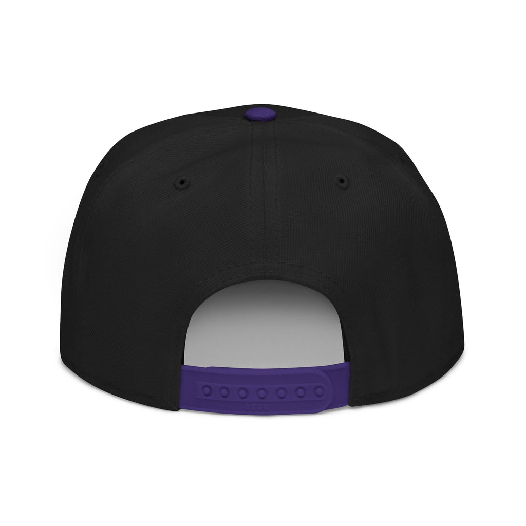 Embroidered Nova Snapback Hat – Black/Charcoal Flat Brim Cap