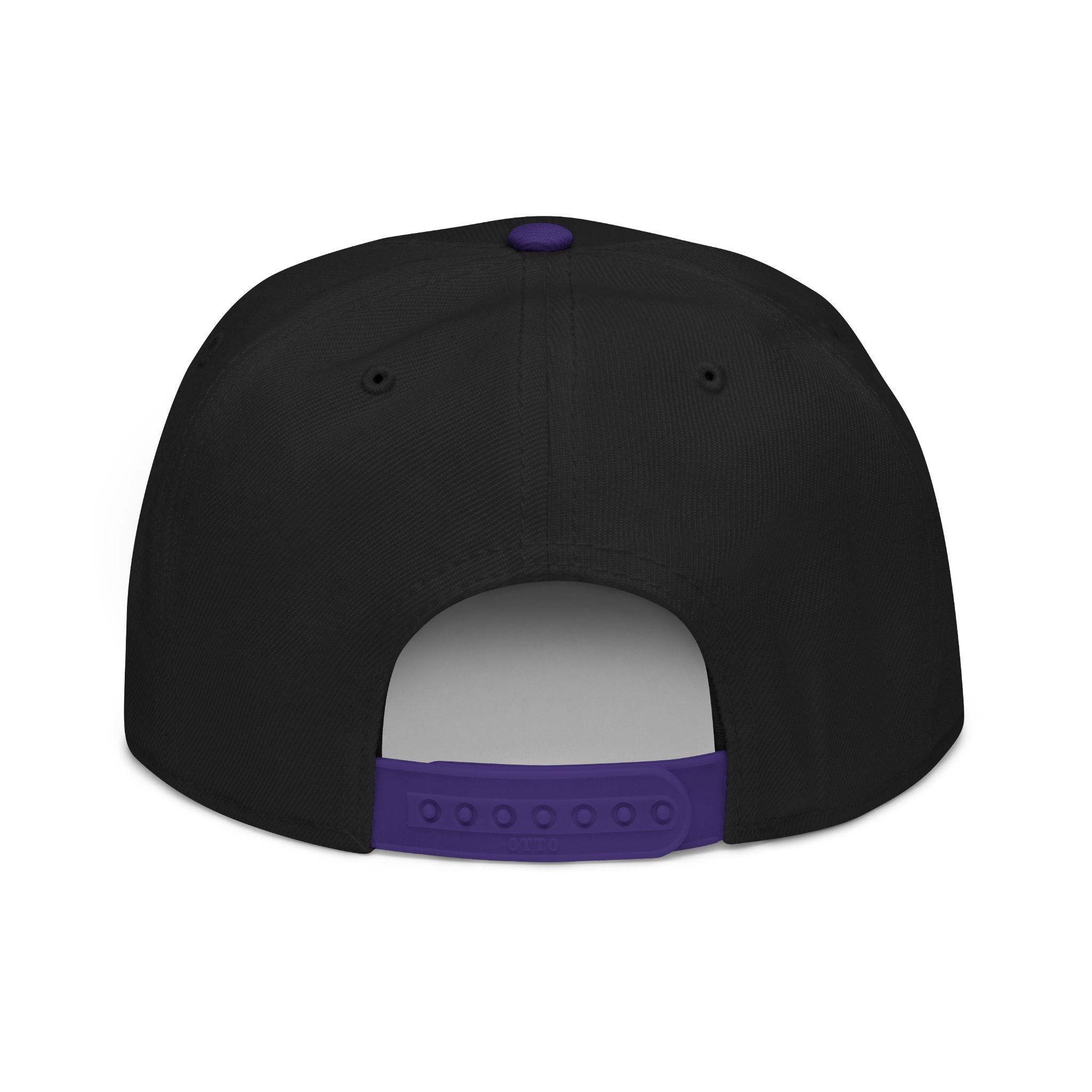 Embroidered Nova Snapback Hat – Black/Charcoal Flat Brim Cap