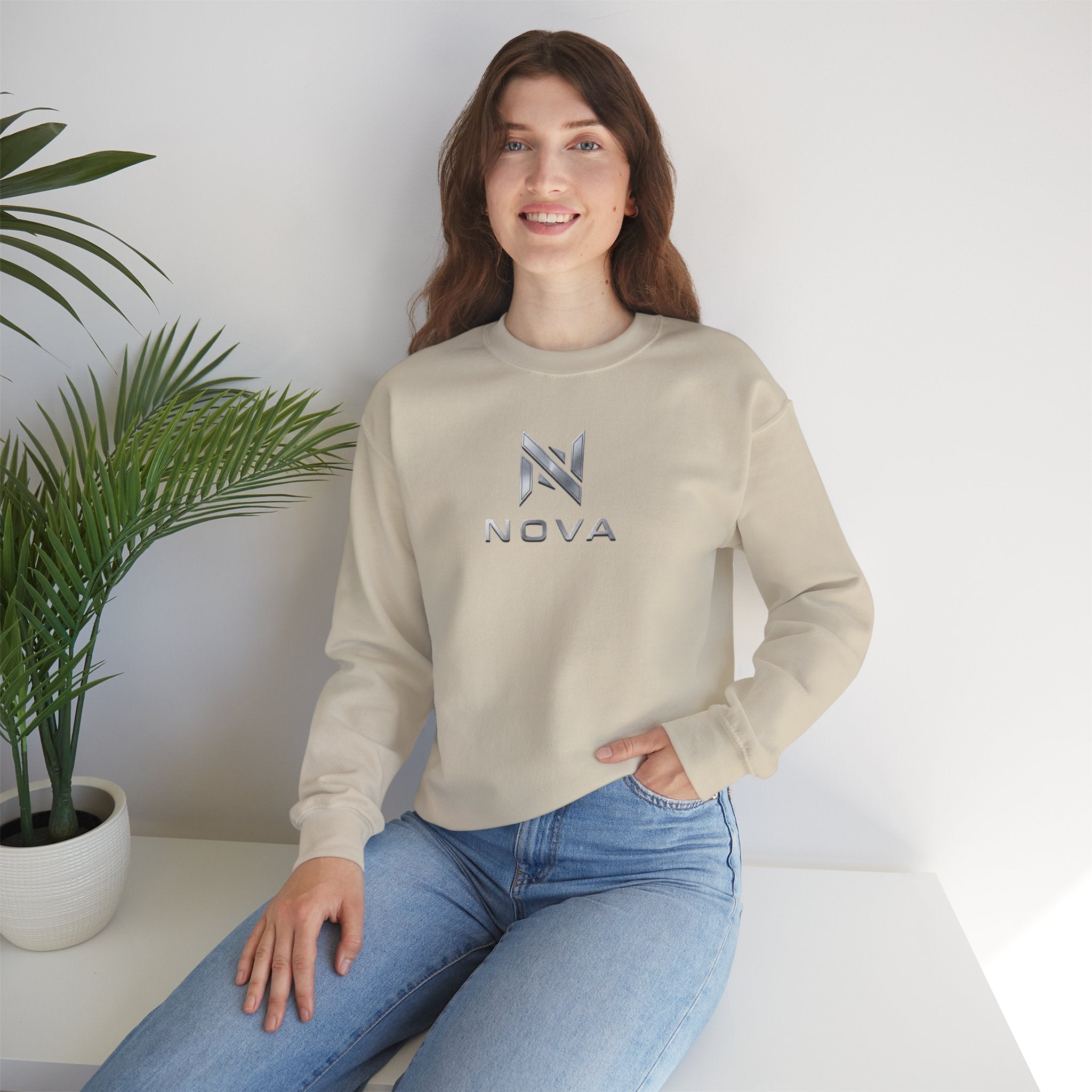 Nova  Crewneck Sweatshirt — Metallic Monogram Graphic