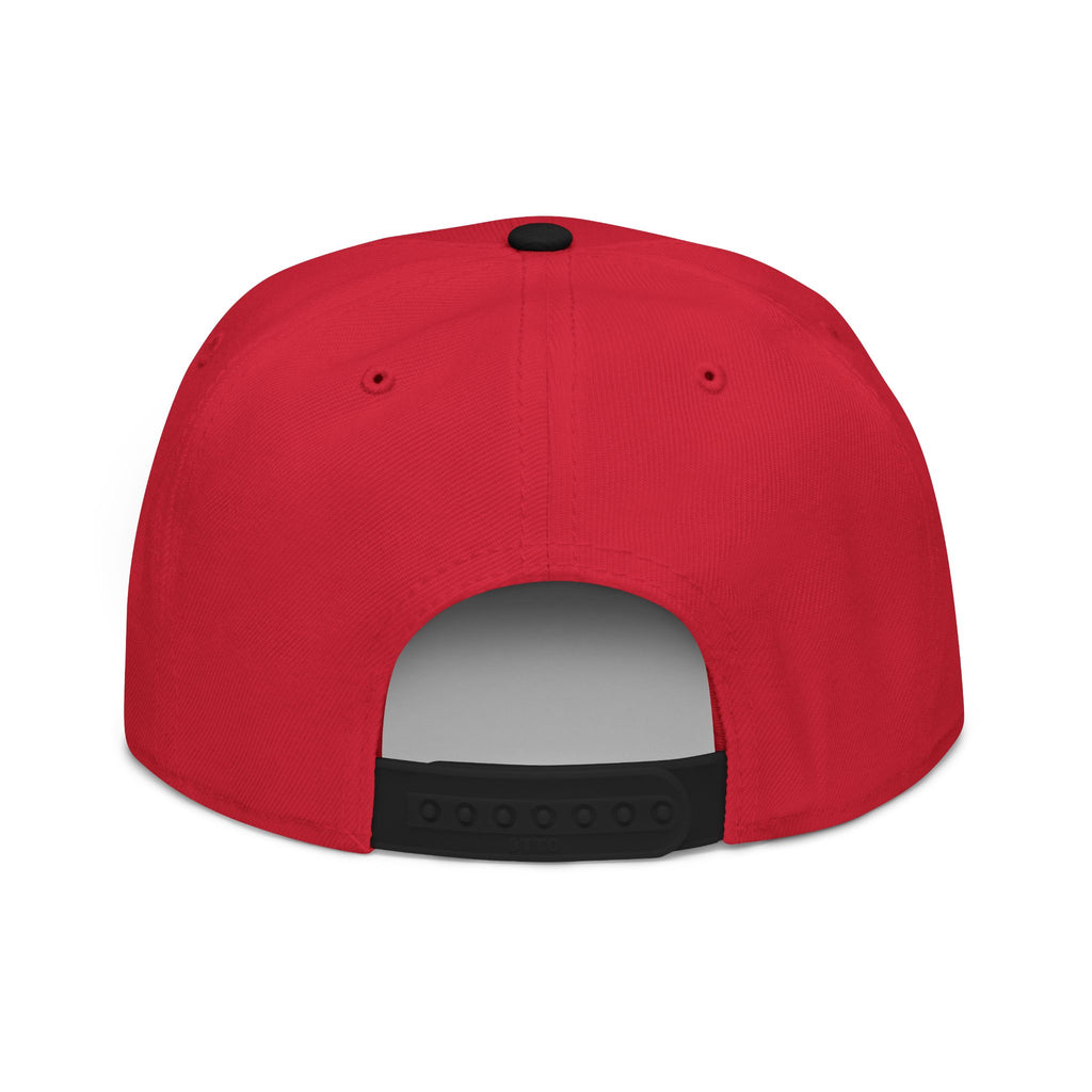 Embroidered Nova Snapback Hat – Black/Charcoal Flat Brim Cap