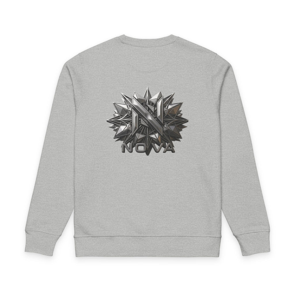 Nova Sweatshirt — Minimal Front, Geometric Star Back Organic Crewneck