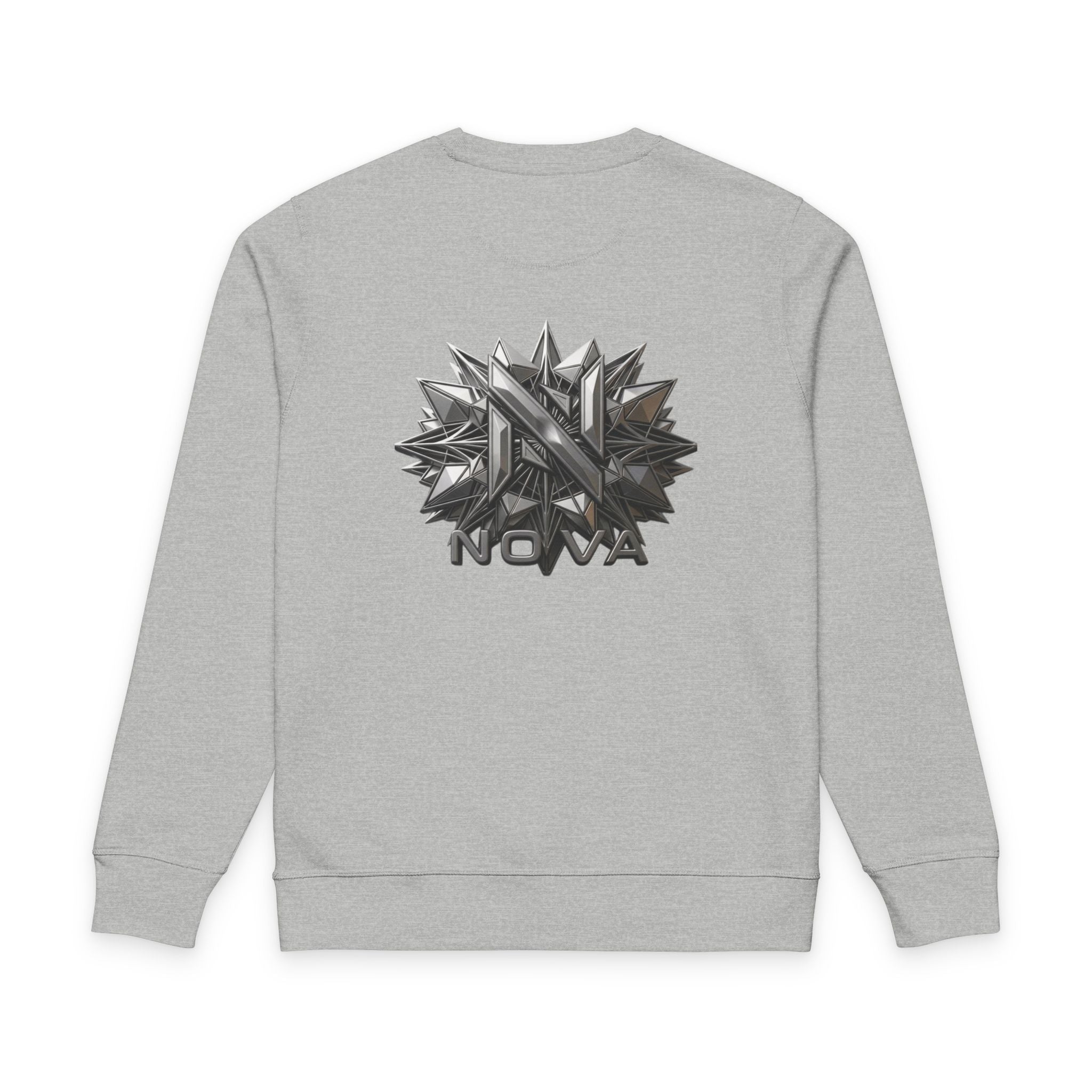 Nova Sweatshirt — Minimal Front, Geometric Star Back Organic Crewneck