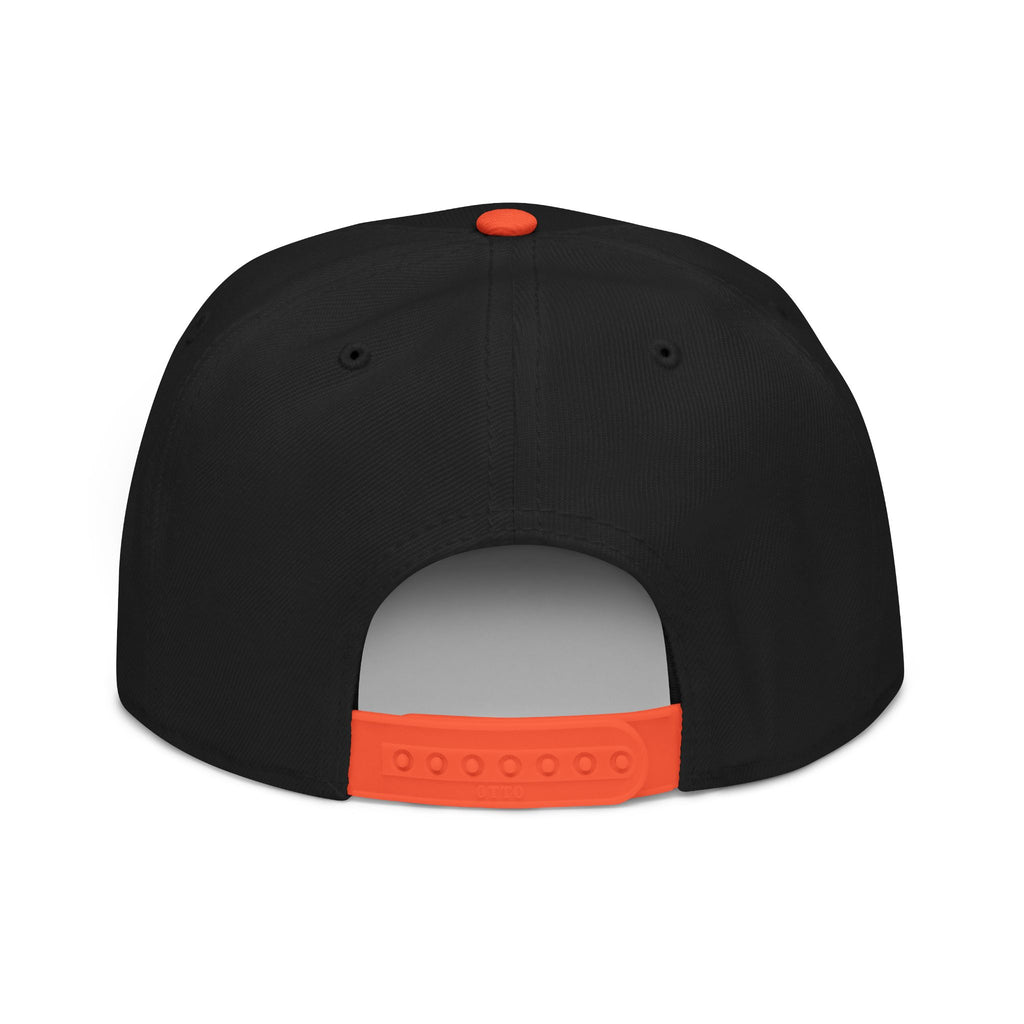 Embroidered Nova Snapback Hat – Black/Charcoal Flat Brim Cap