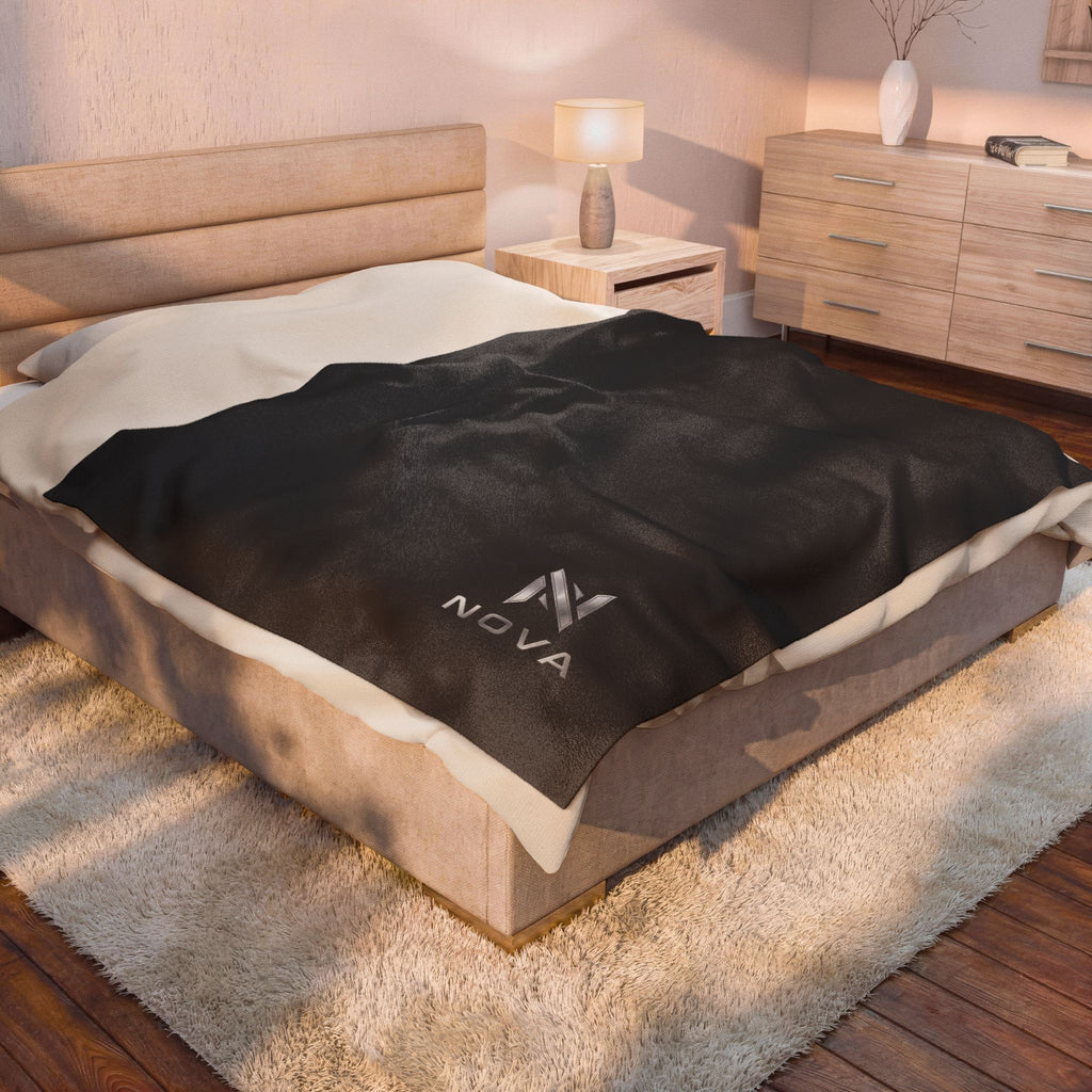 Plush Blanket — Minimal Nova Logo Velveteen Throw