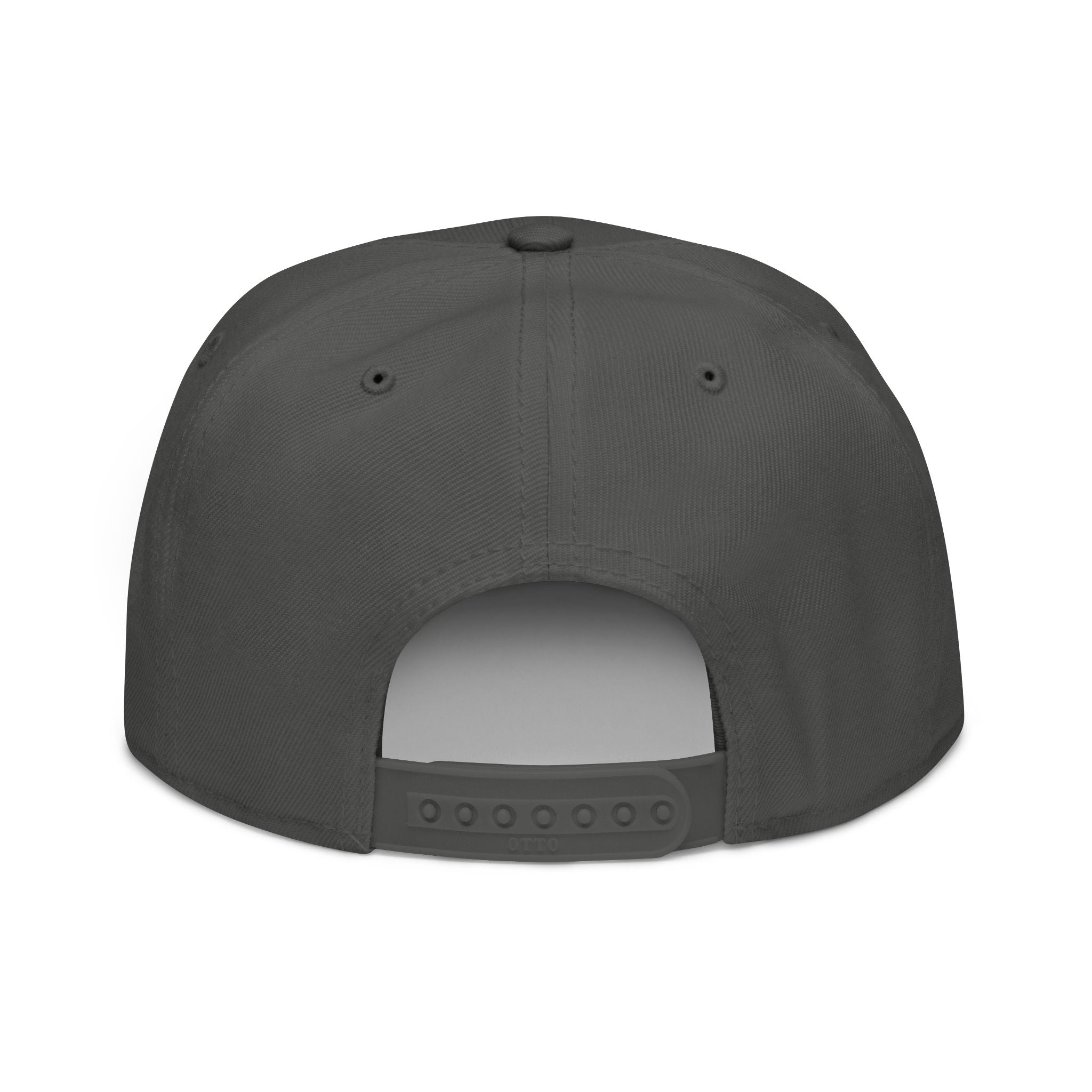 Embroidered Nova Snapback Hat – Black/Charcoal Flat Brim Cap