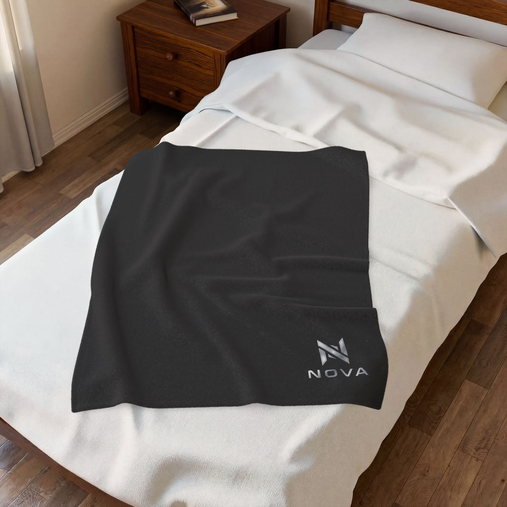 Plush Blanket — Minimal Nova Logo Velveteen Throw