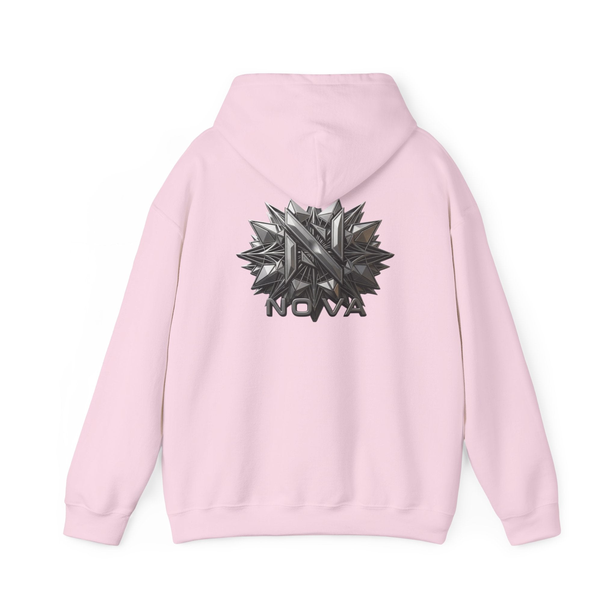 Nova  Hoodie — Geometric Metallic Emblem Pullover