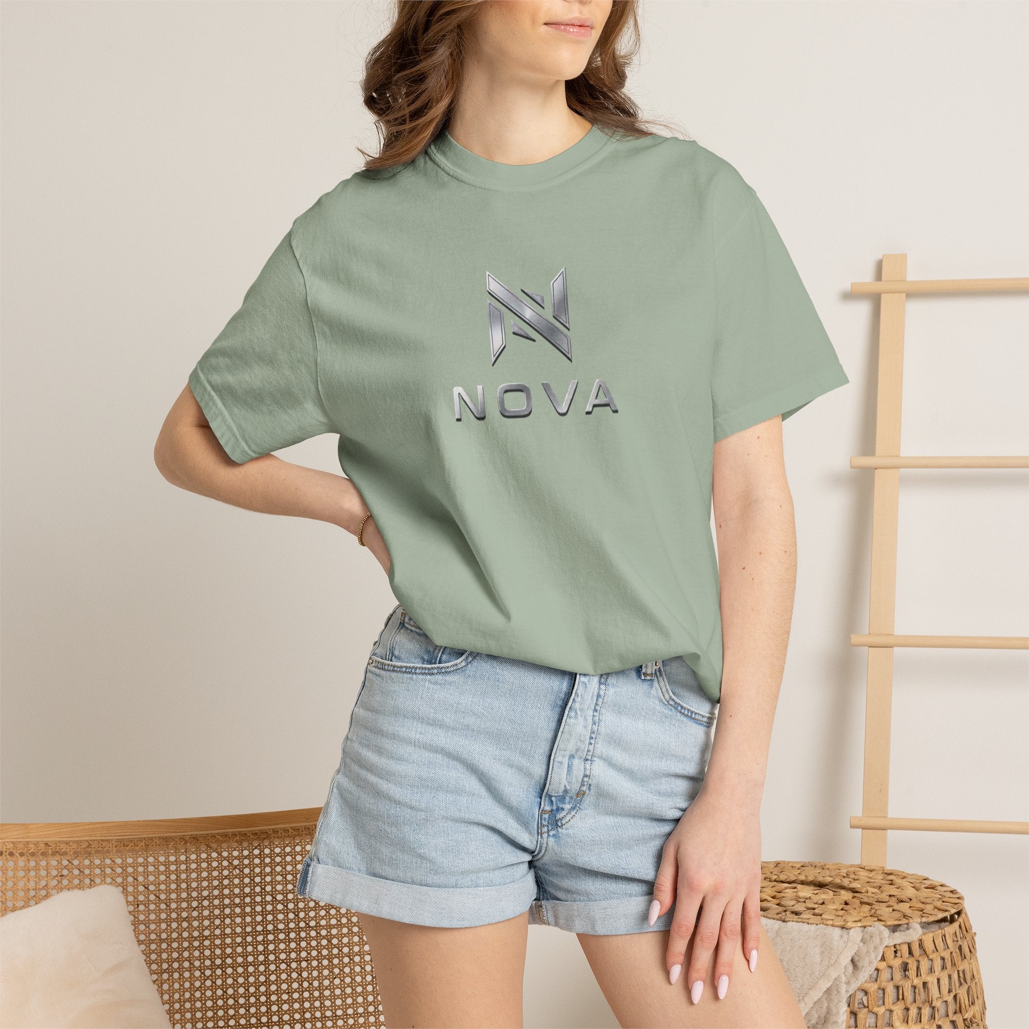 Nova  T-Shirt — Metallic Geometric Back Graphic Tee