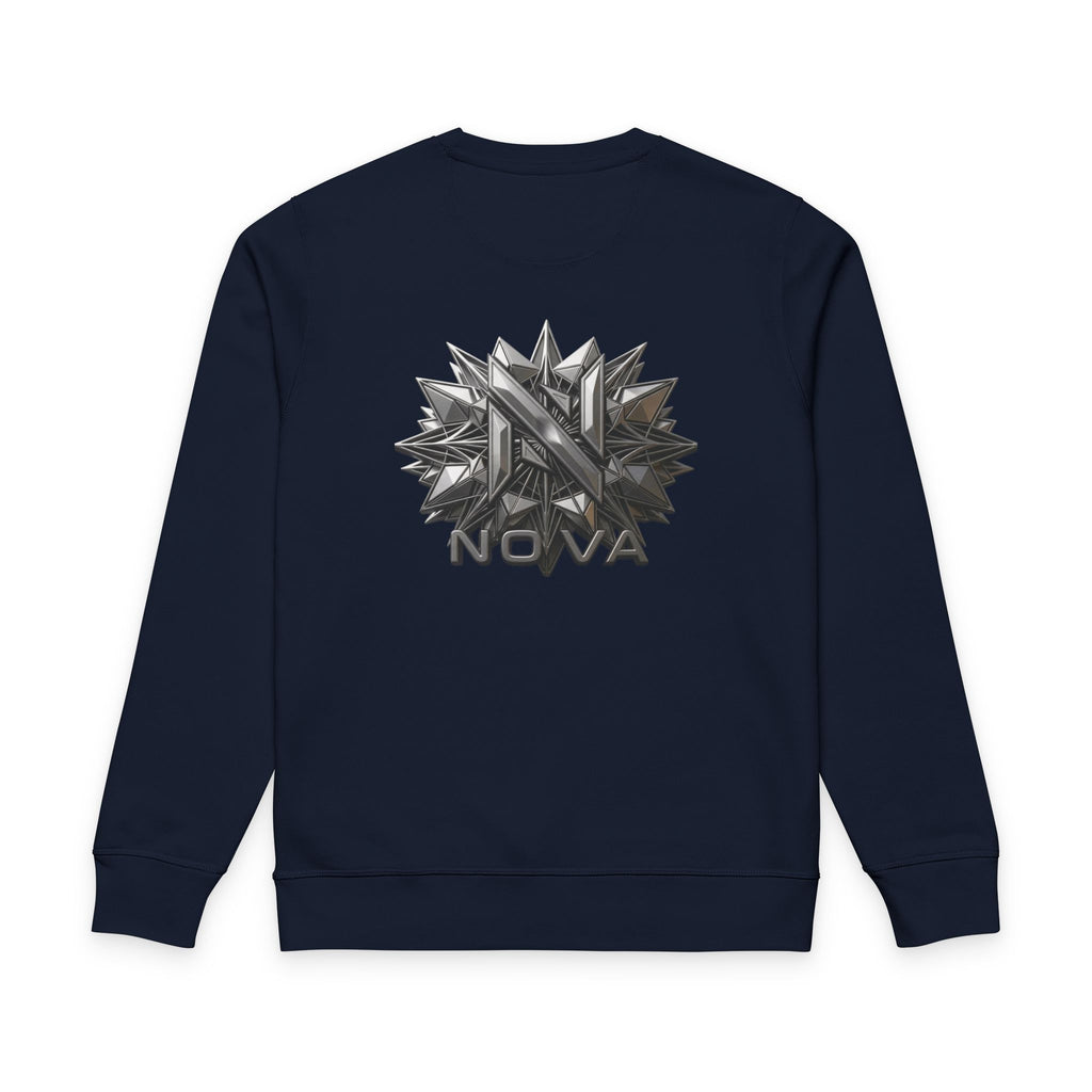 Nova Sweatshirt — Minimal Front, Geometric Star Back Organic Crewneck