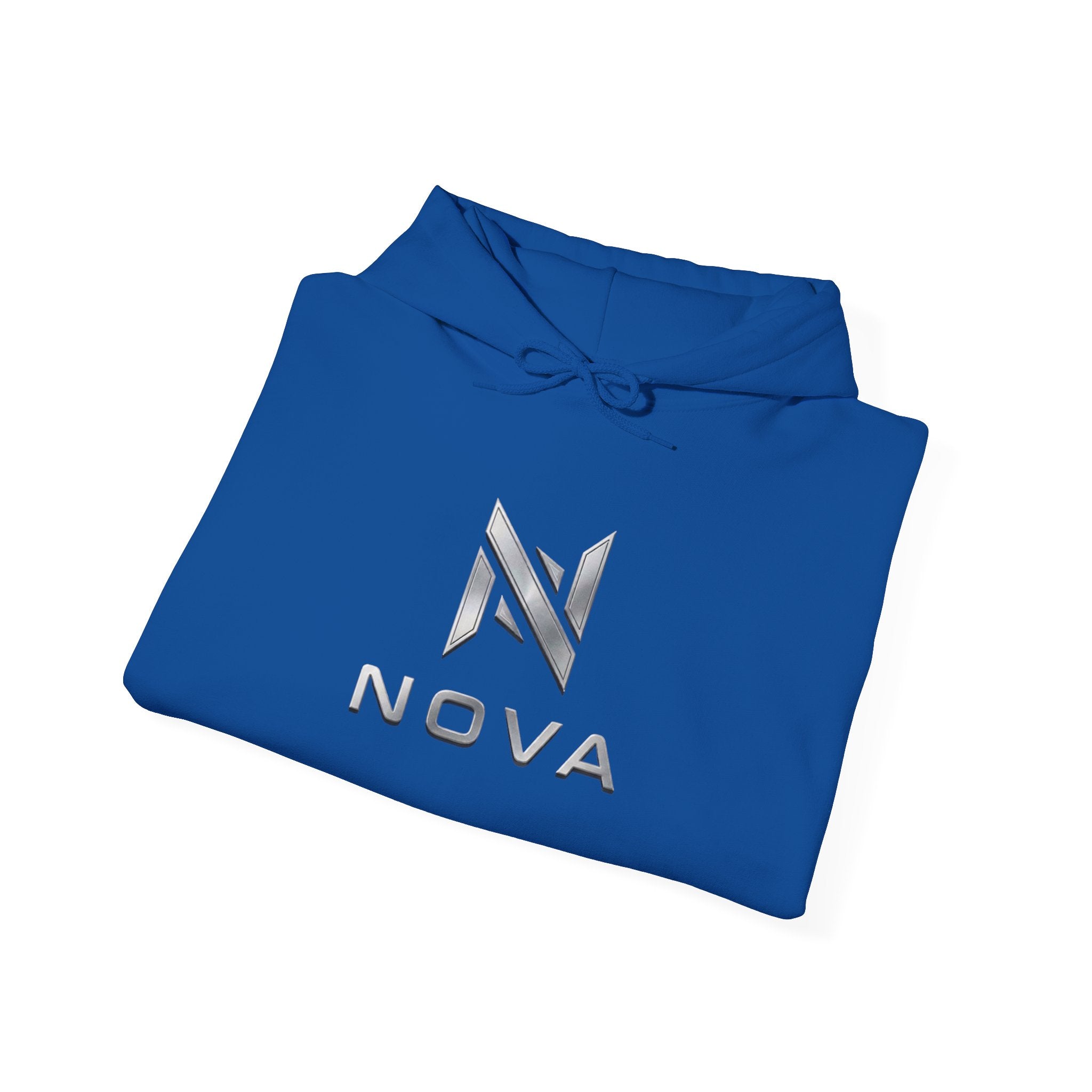 Nova  Hoodie — Geometric Metallic Emblem Pullover
