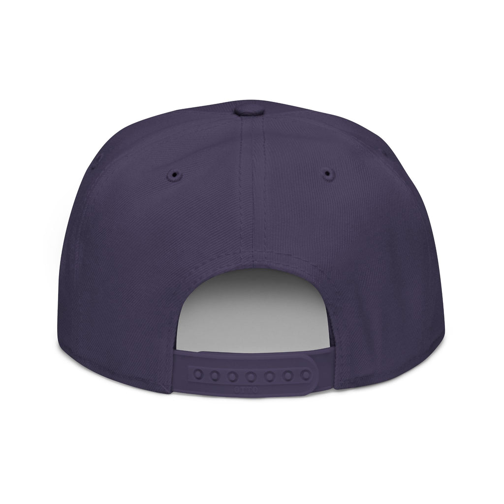 Embroidered Nova Snapback Hat – Black/Charcoal Flat Brim Cap