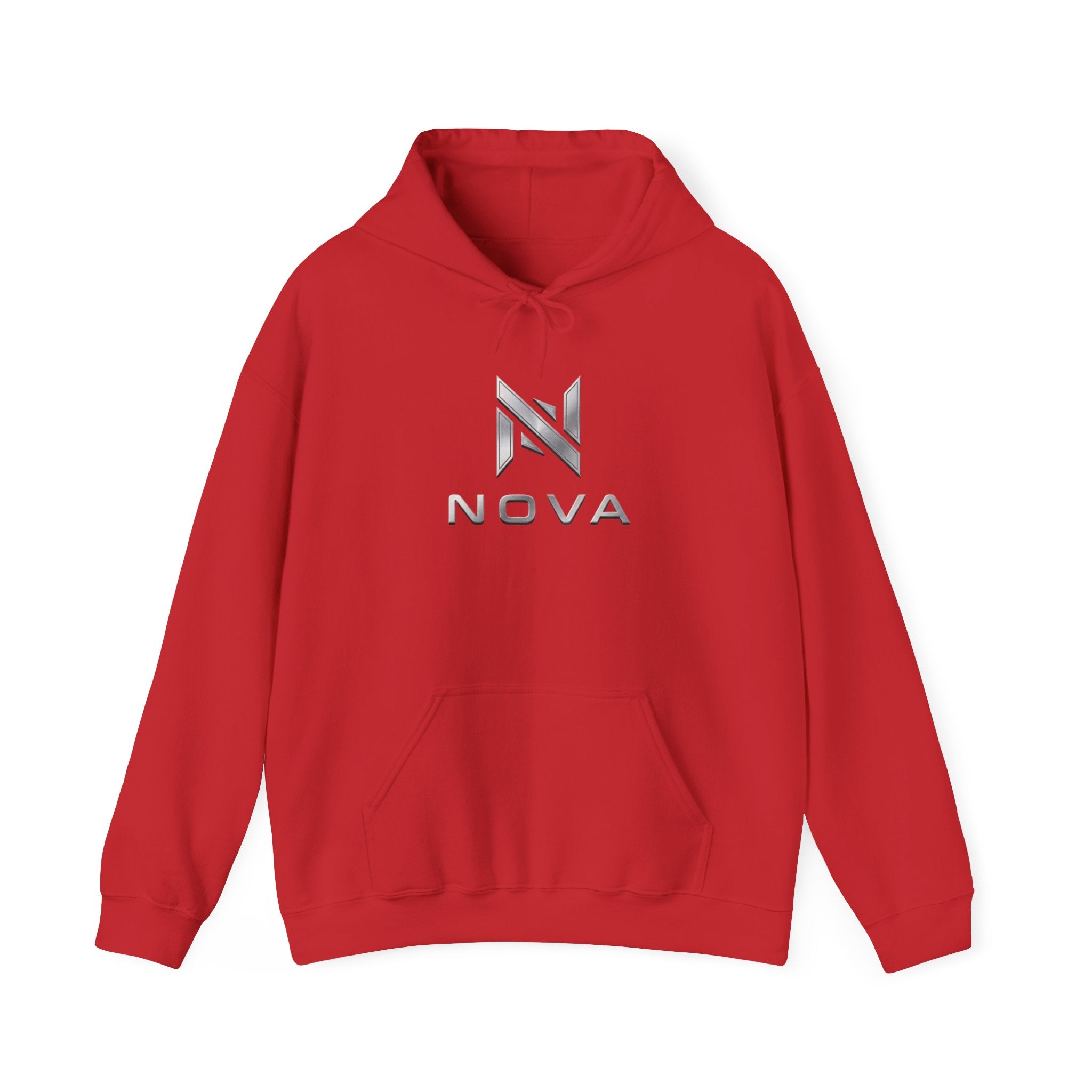 Nova  Hoodie — Geometric Metallic Emblem Pullover