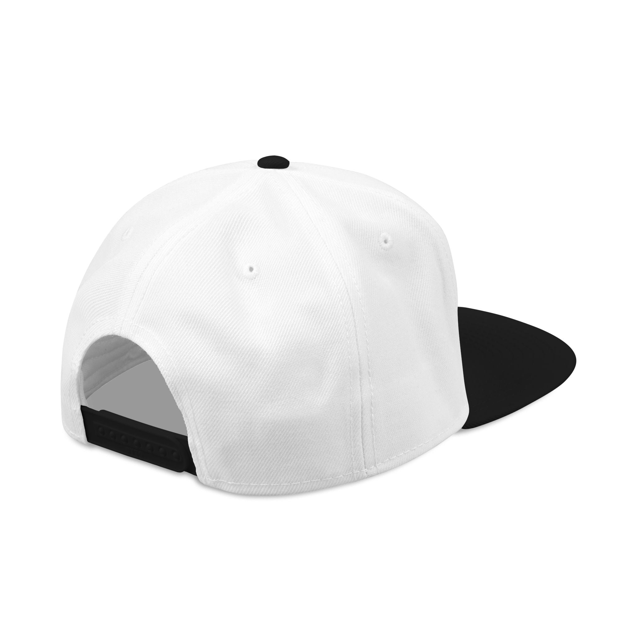 Embroidered Nova Snapback Hat – Black/Charcoal Flat Brim Cap