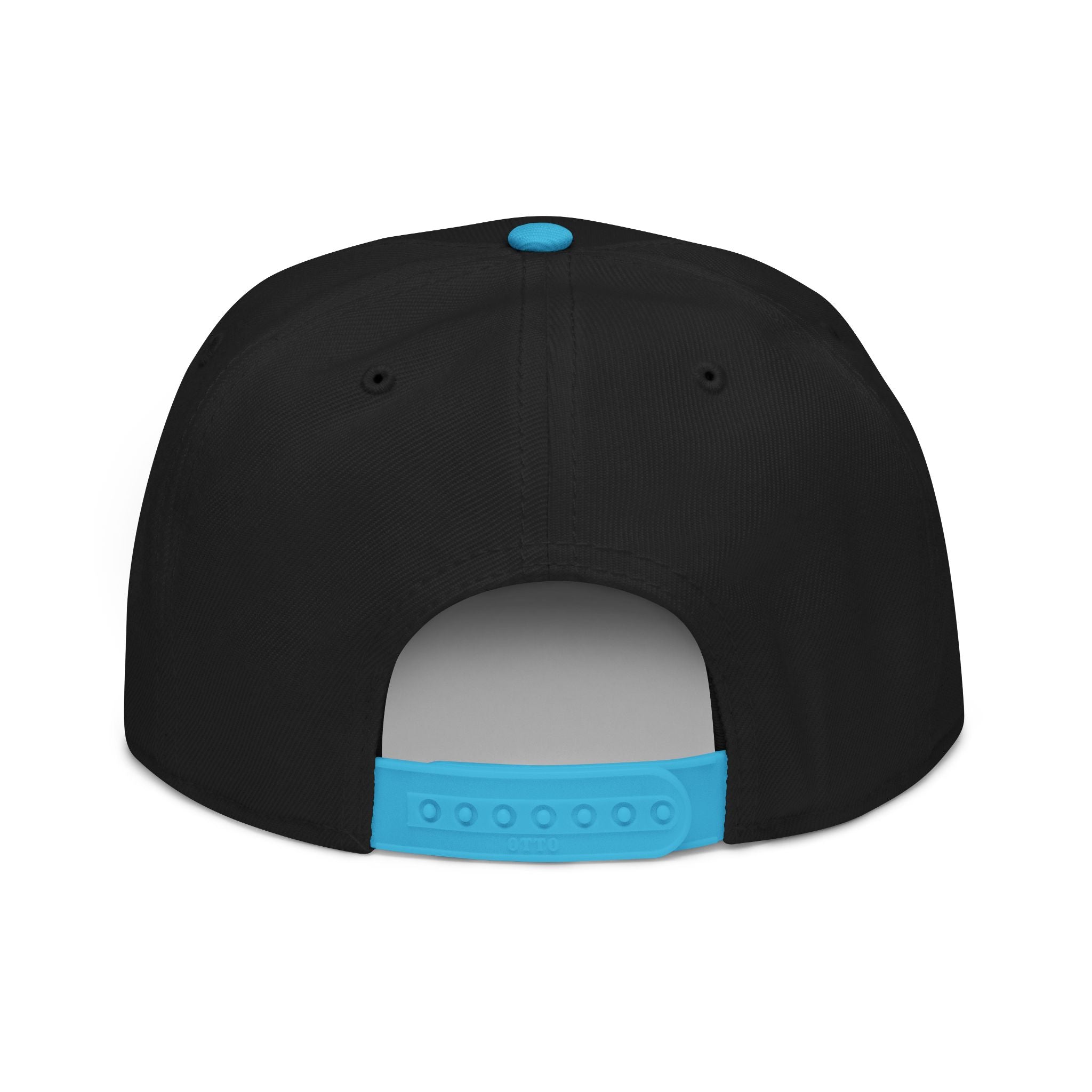 Embroidered Nova Snapback Hat – Black/Charcoal Flat Brim Cap