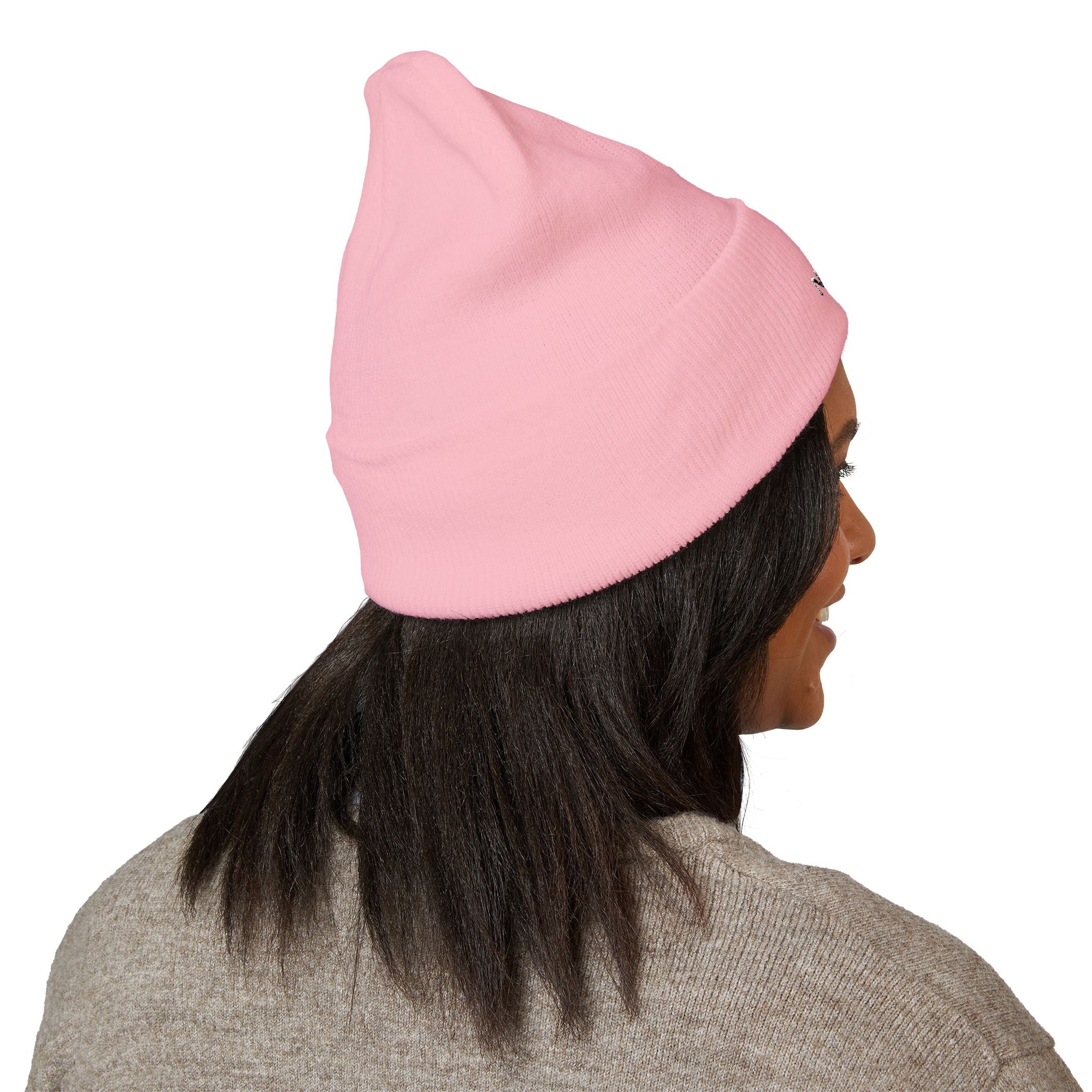 Embroidered Nova Cuffed Beanie — Classic Knit Winter Hat