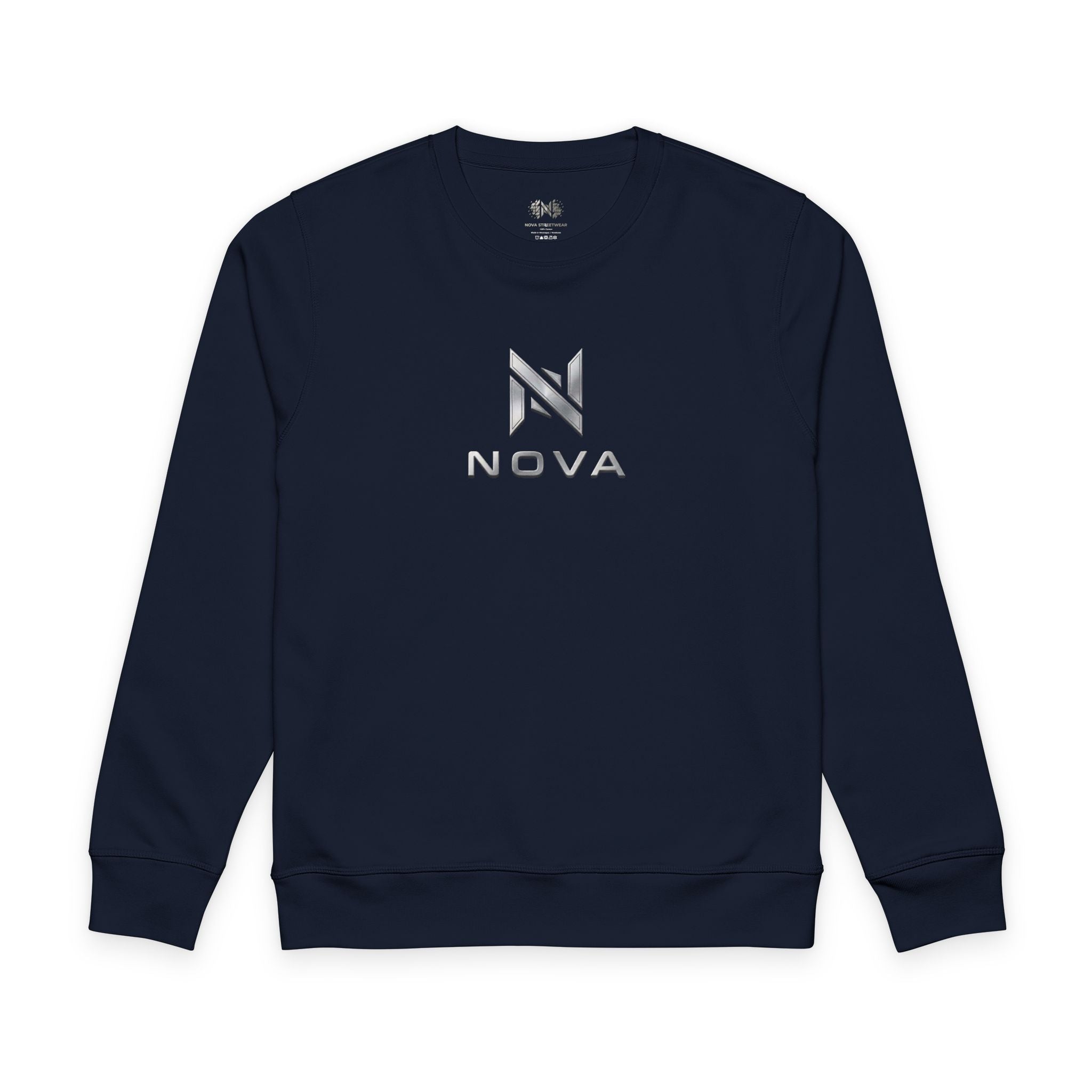Nova Sweatshirt — Minimal Front, Geometric Star Back Organic Crewneck